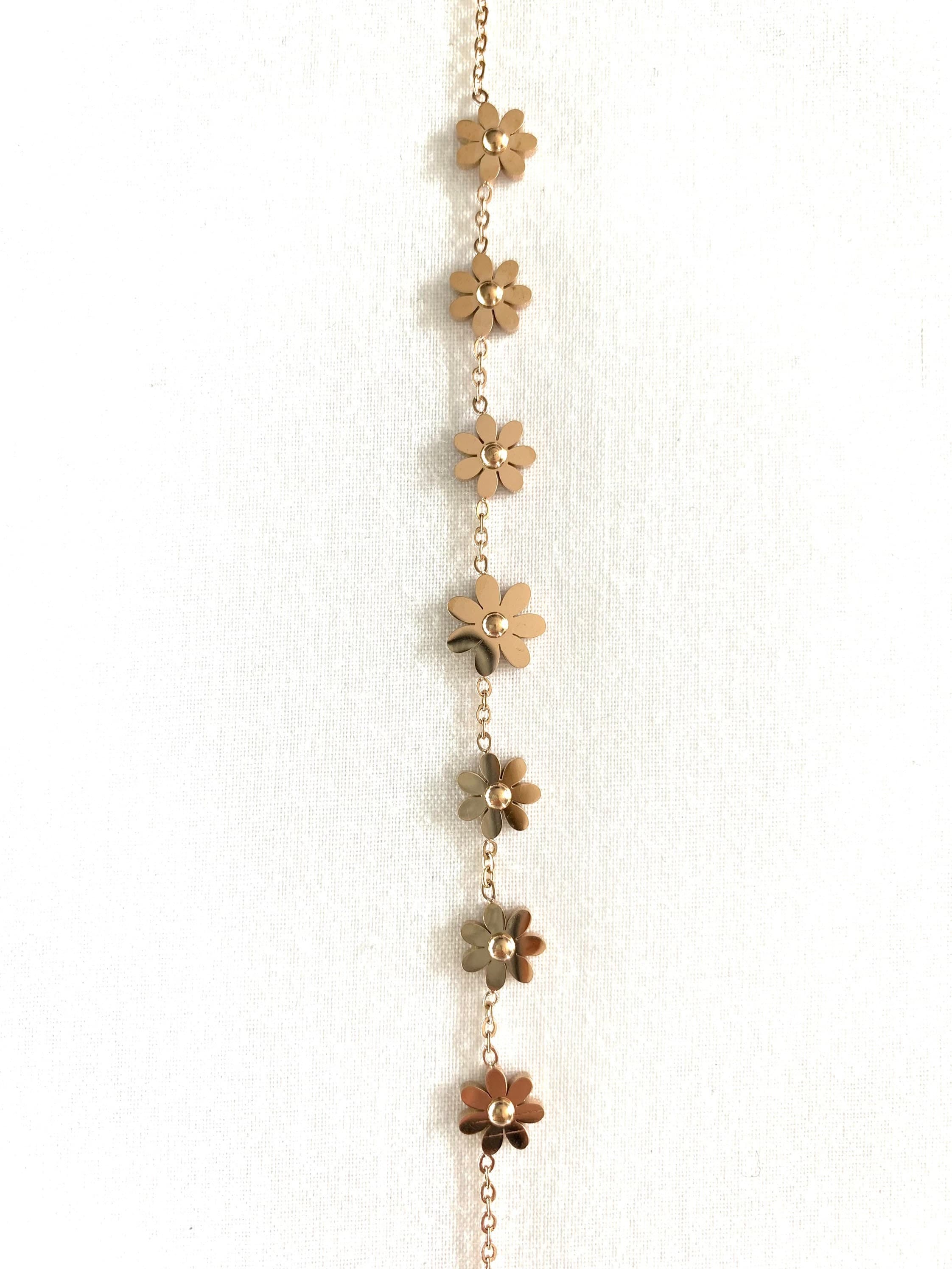 Rose Gold Flower Bracelet: Dainty Lucky Charm Jewelry - image 4