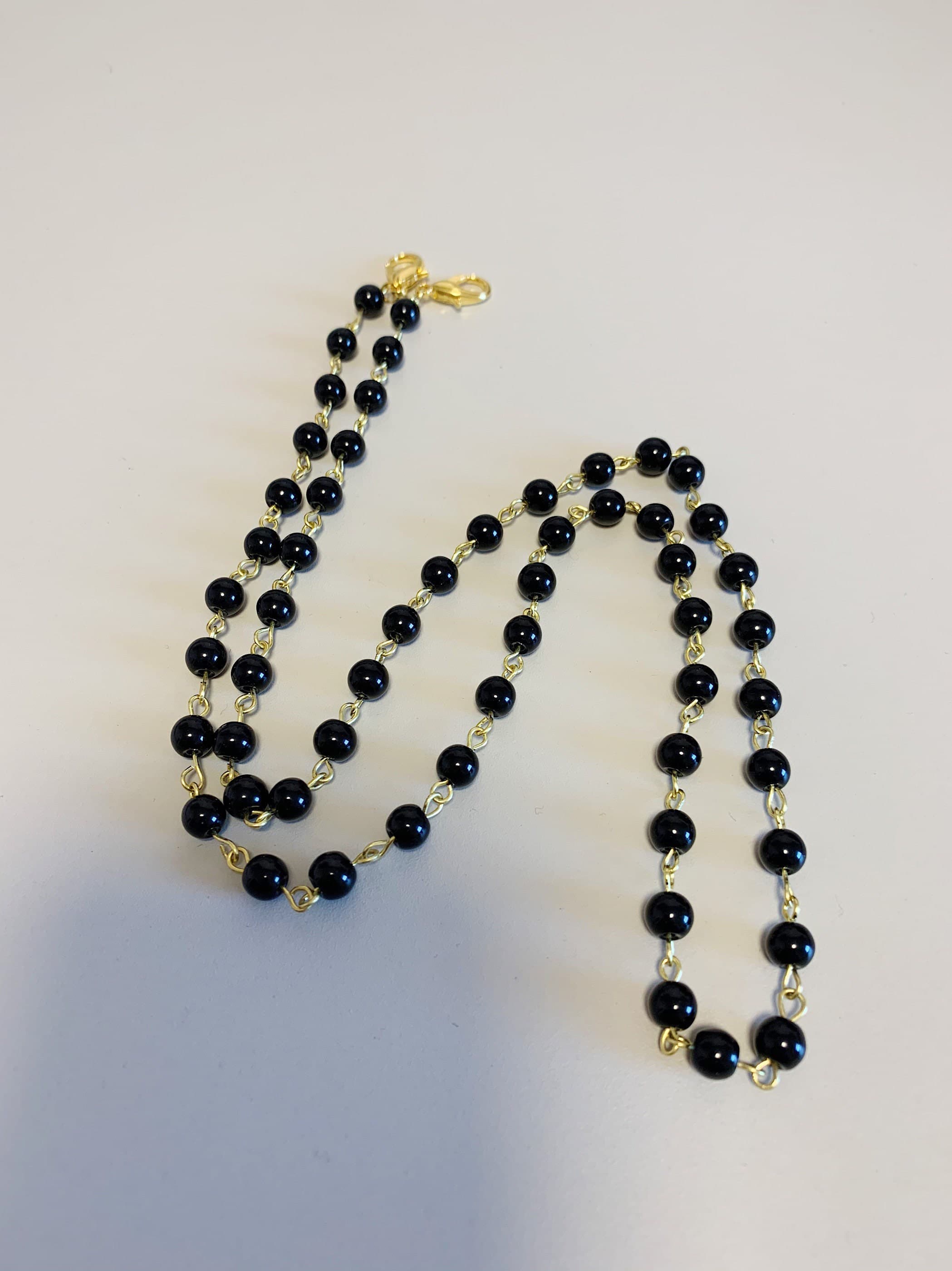 Handmade Black Bead Face Mask Lanyard: Glasses Chain - image 3