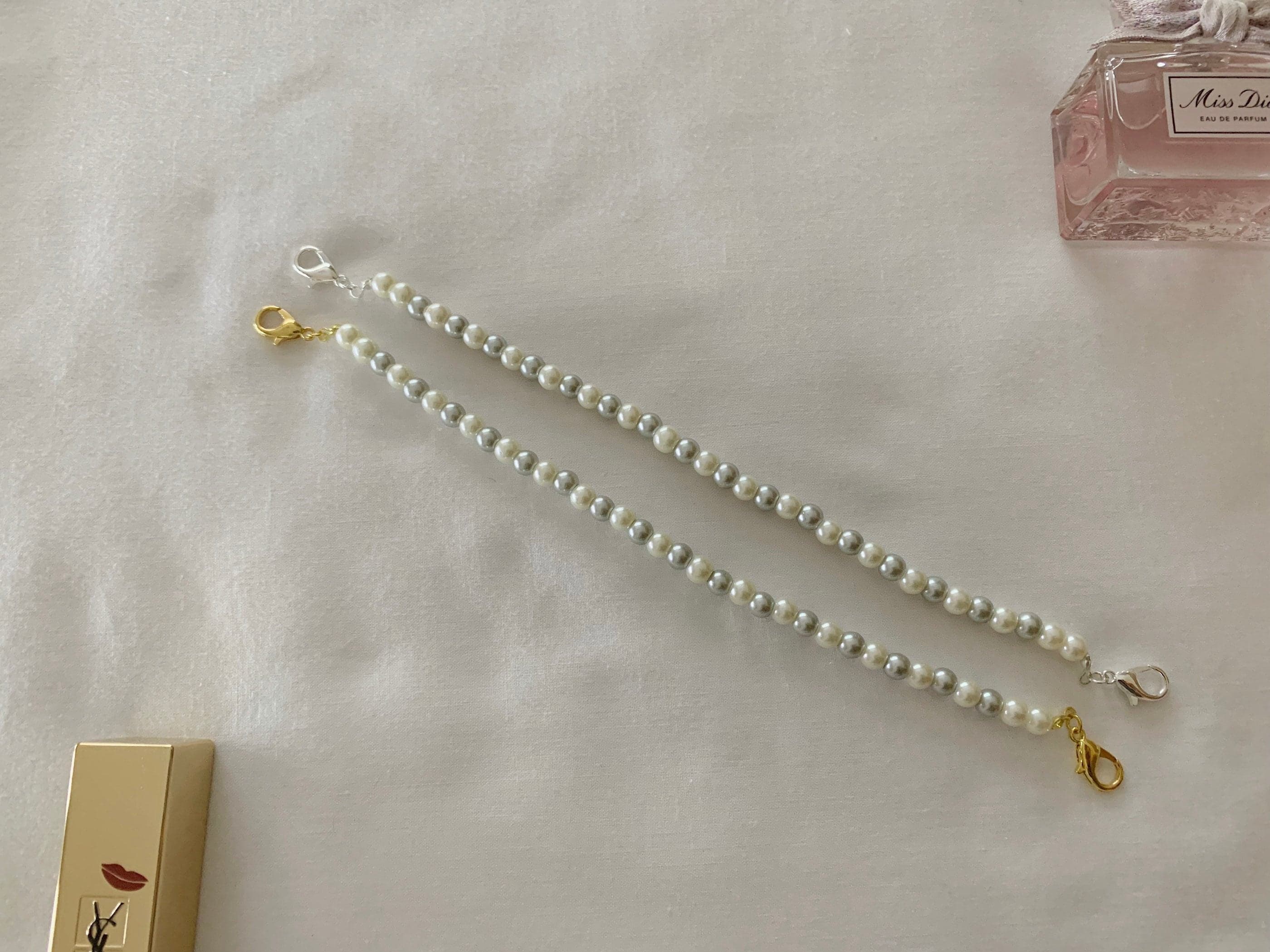 Handmade Beaded Hijab Mask Chain: Pearl Connector, Ear Saver - image 3