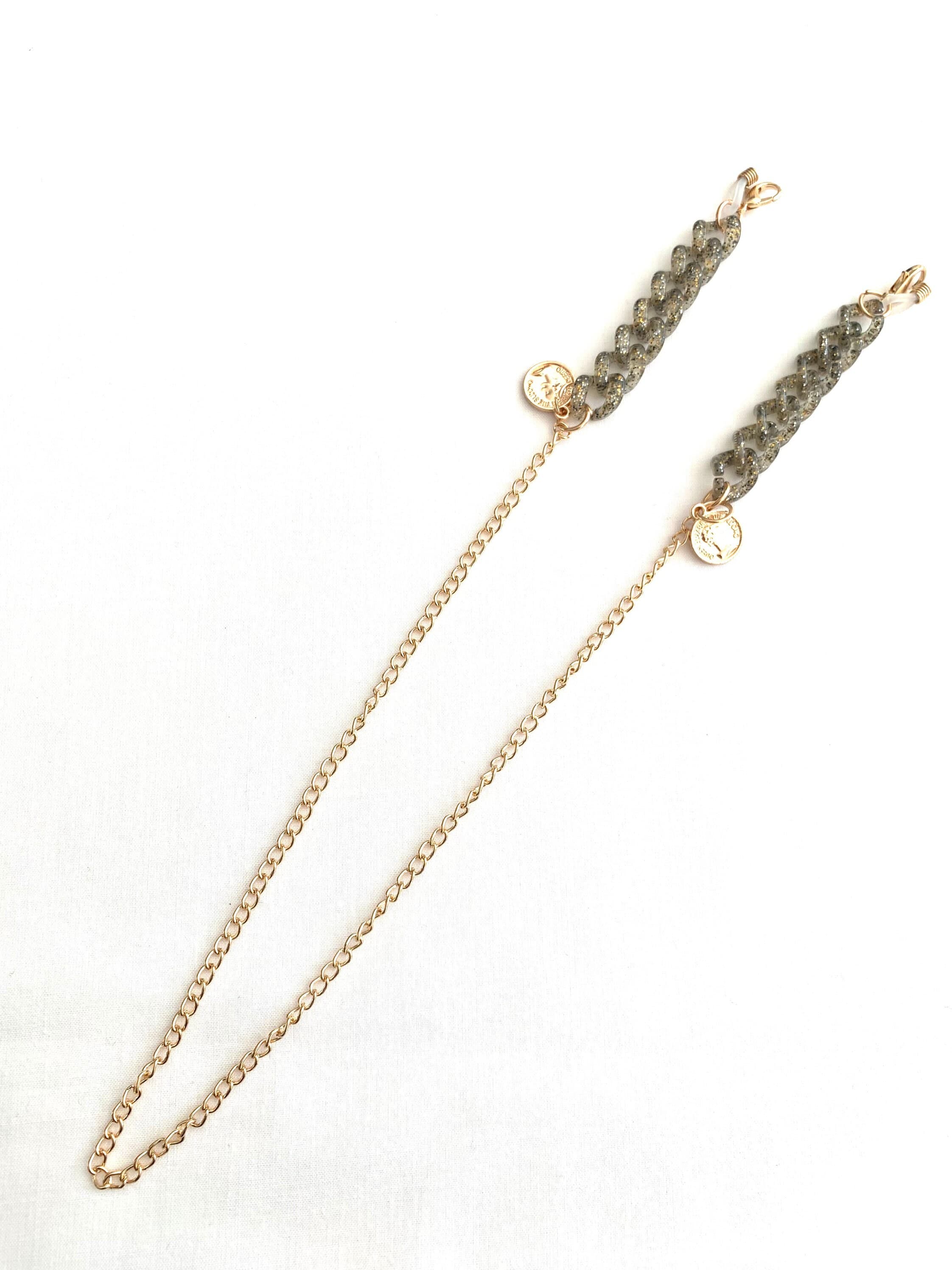 Gold Coin Pendant Glasses Chain: Acrylic Beaded Mask Lanyard - image 5