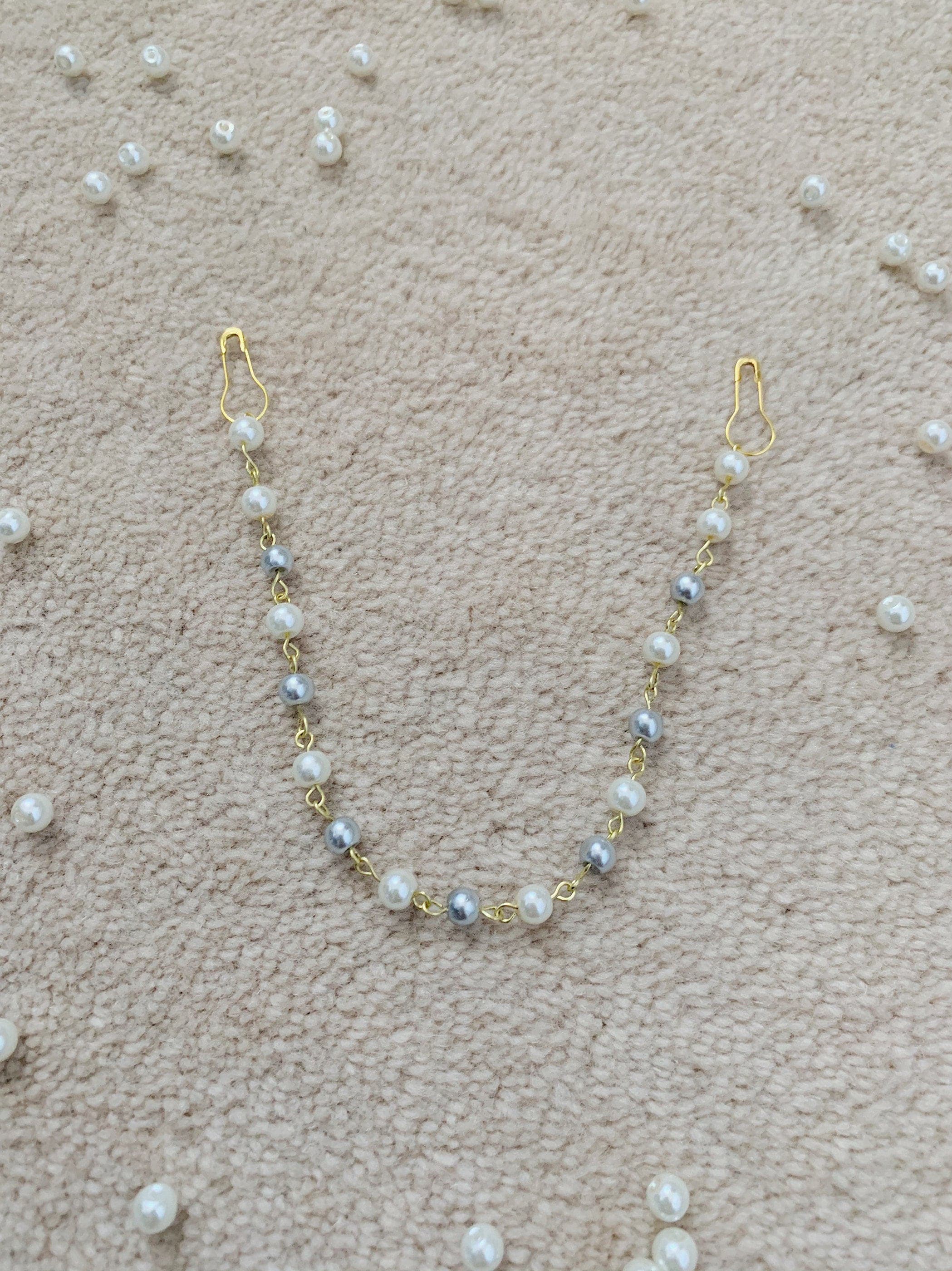 Handmade Beaded Hijab Mask Lanyard: Pearl & Miyuki Bead Ear Saver