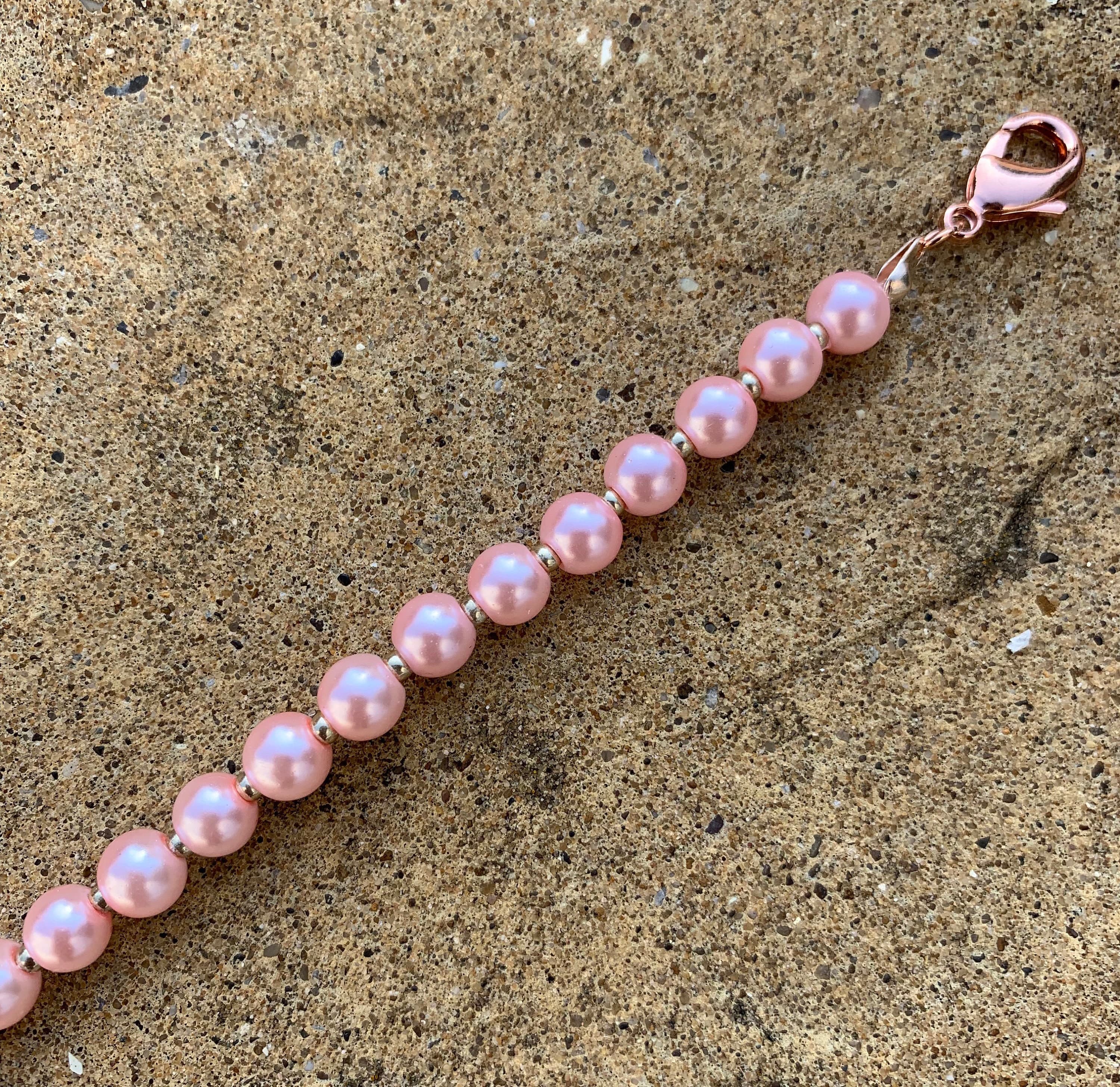 Handmade Pink Bead Hijab Mask Chain: Rose Gold Ear Saver - image 5