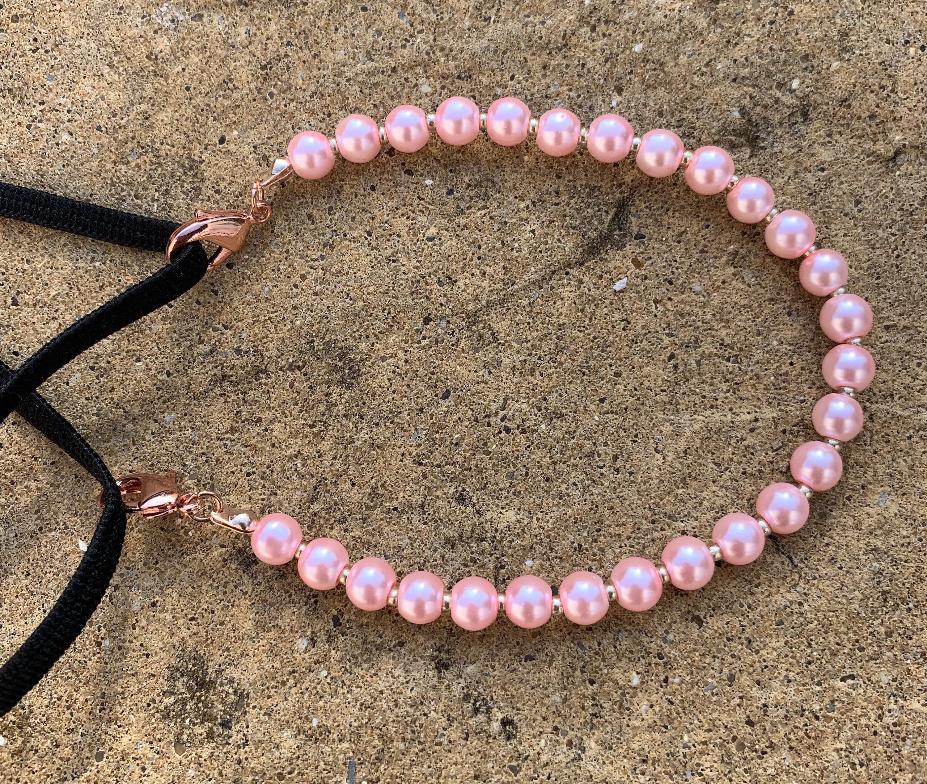 Handmade Pink Bead Hijab Mask Chain: Rose Gold Ear Saver - image 3