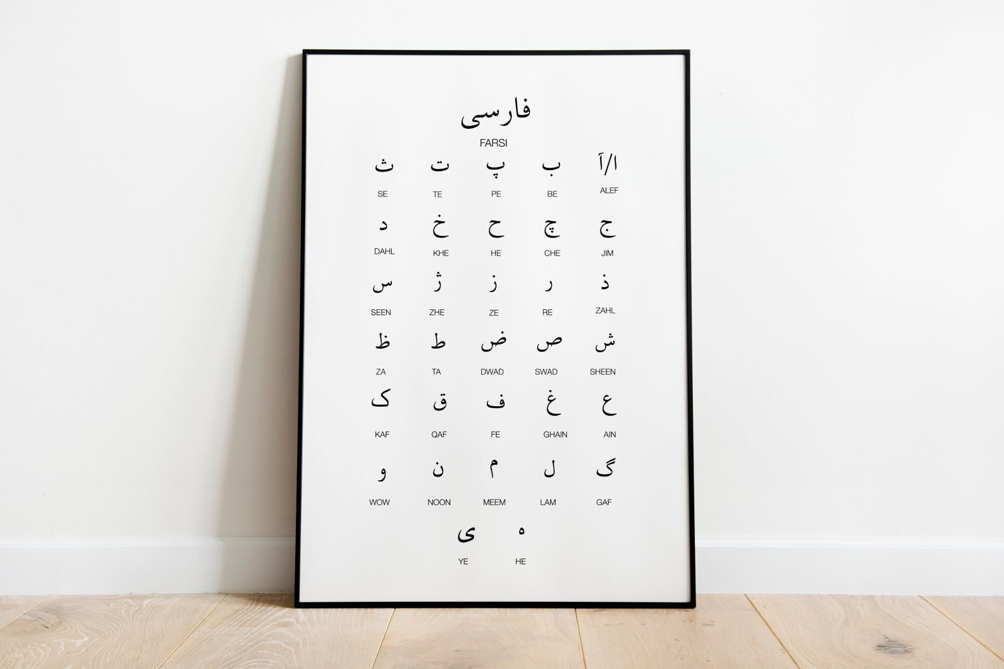 Farsi Alphabet Poster, Persian Language Learning Art (Digital Download)
