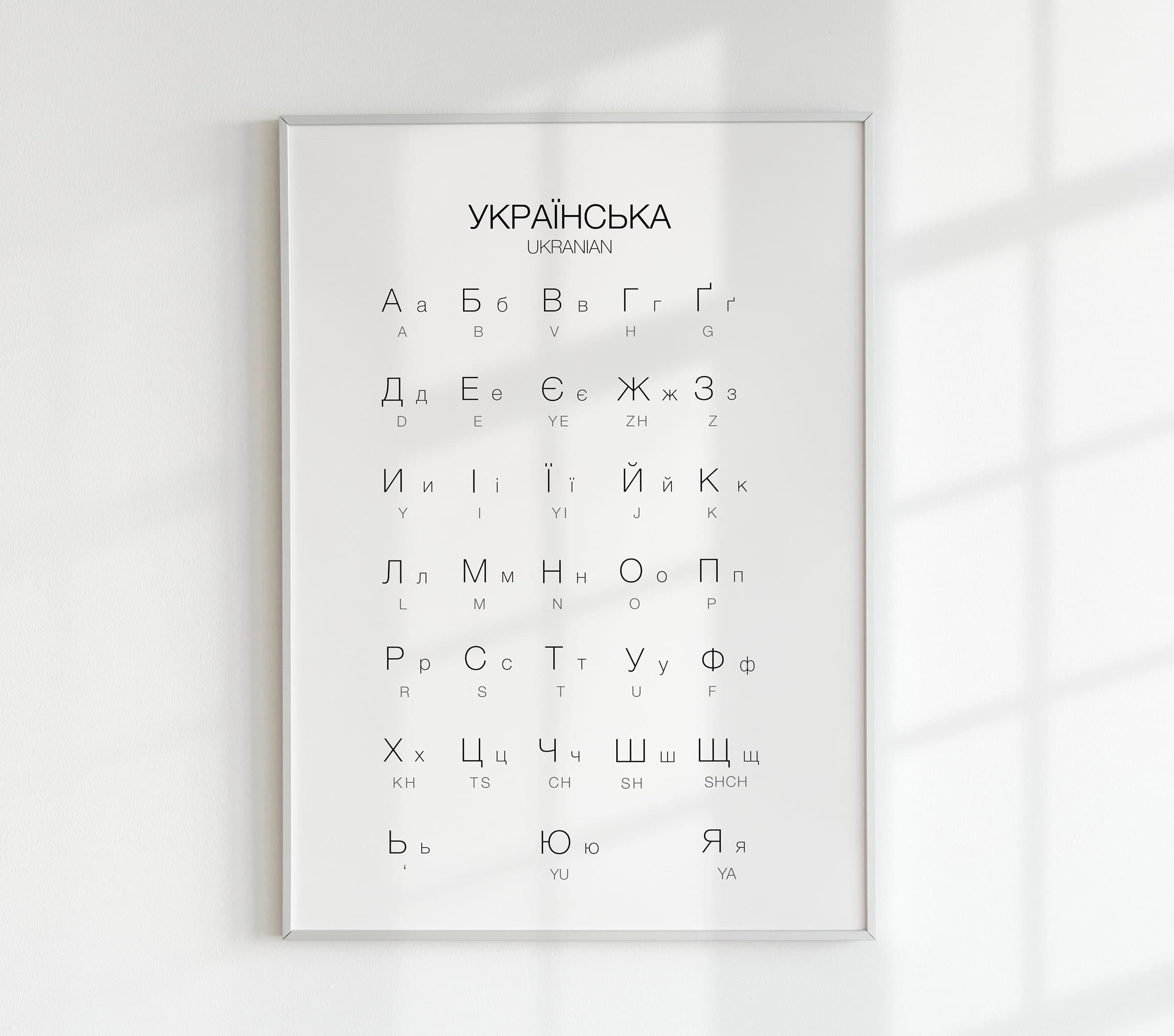 Ukrainian Alphabet Poster, Kids Nursery Decor (Digital Print)