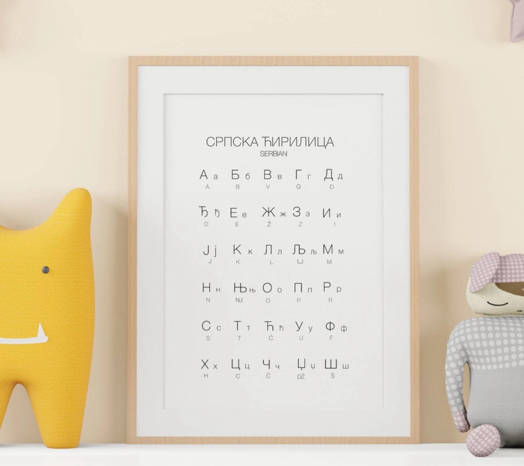 Serbian Cyrillic Alphabet Art Print, Language Learning (Digital Download) - image 3