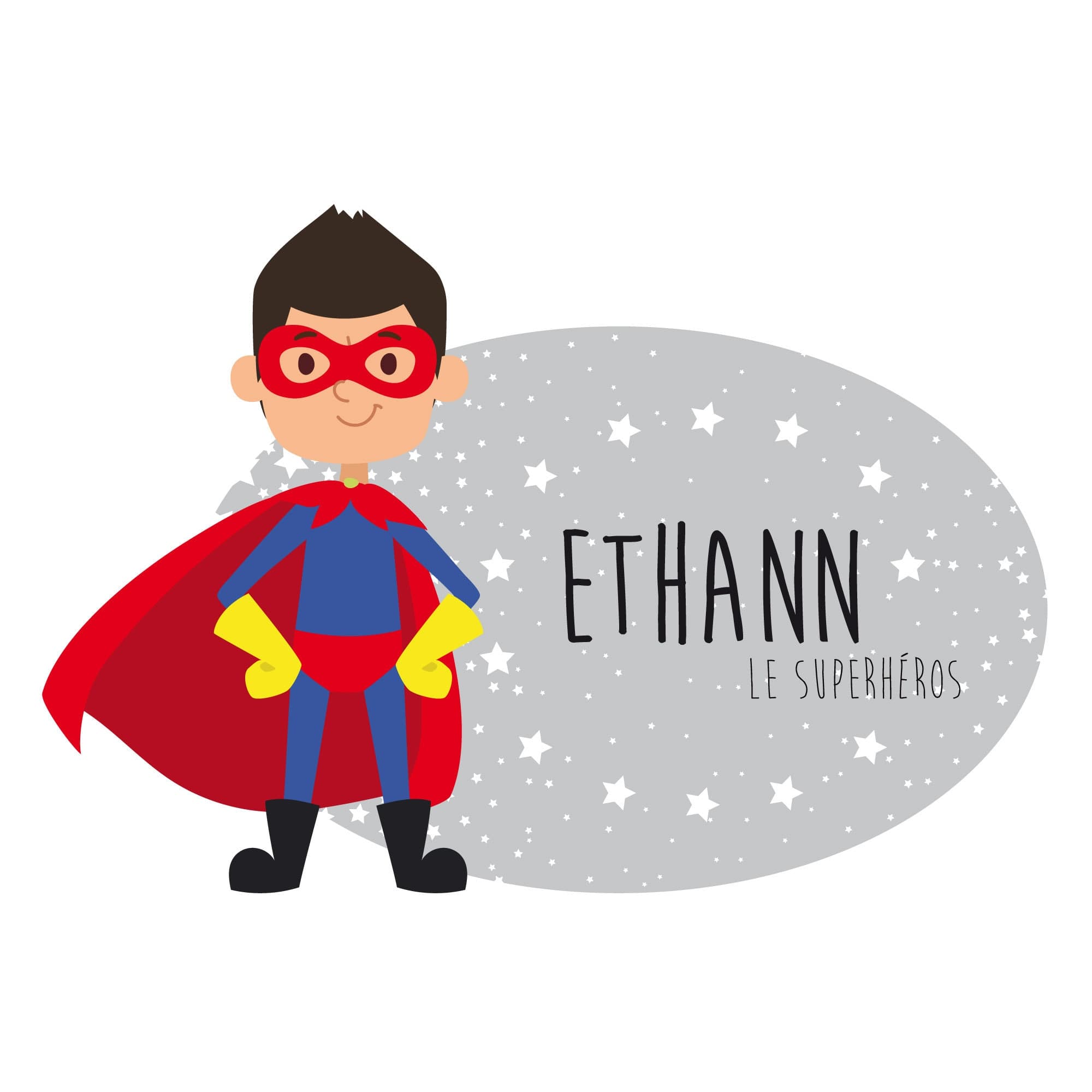 Sticker Autocollant Plaque de Porte Pour Enfants SUPER HÉROS - Idéal Chambre - Personnalisable avec le Prénom de Votre Enfant