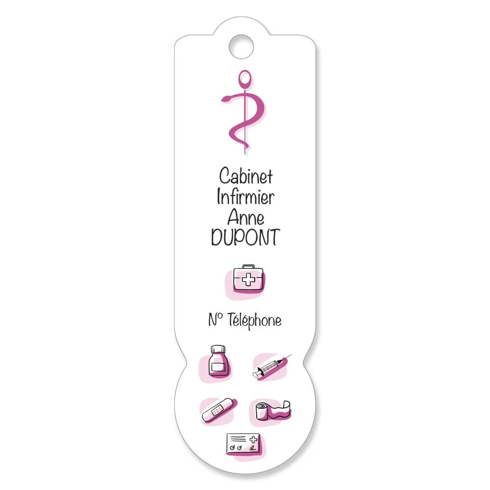 Jetons de caddie personnalisable en plexi. Idée cadeau client cabinet infirmière. Lot de 70 jetons pour porte-clés. Plexi 2mm, 7,5X2,3cm