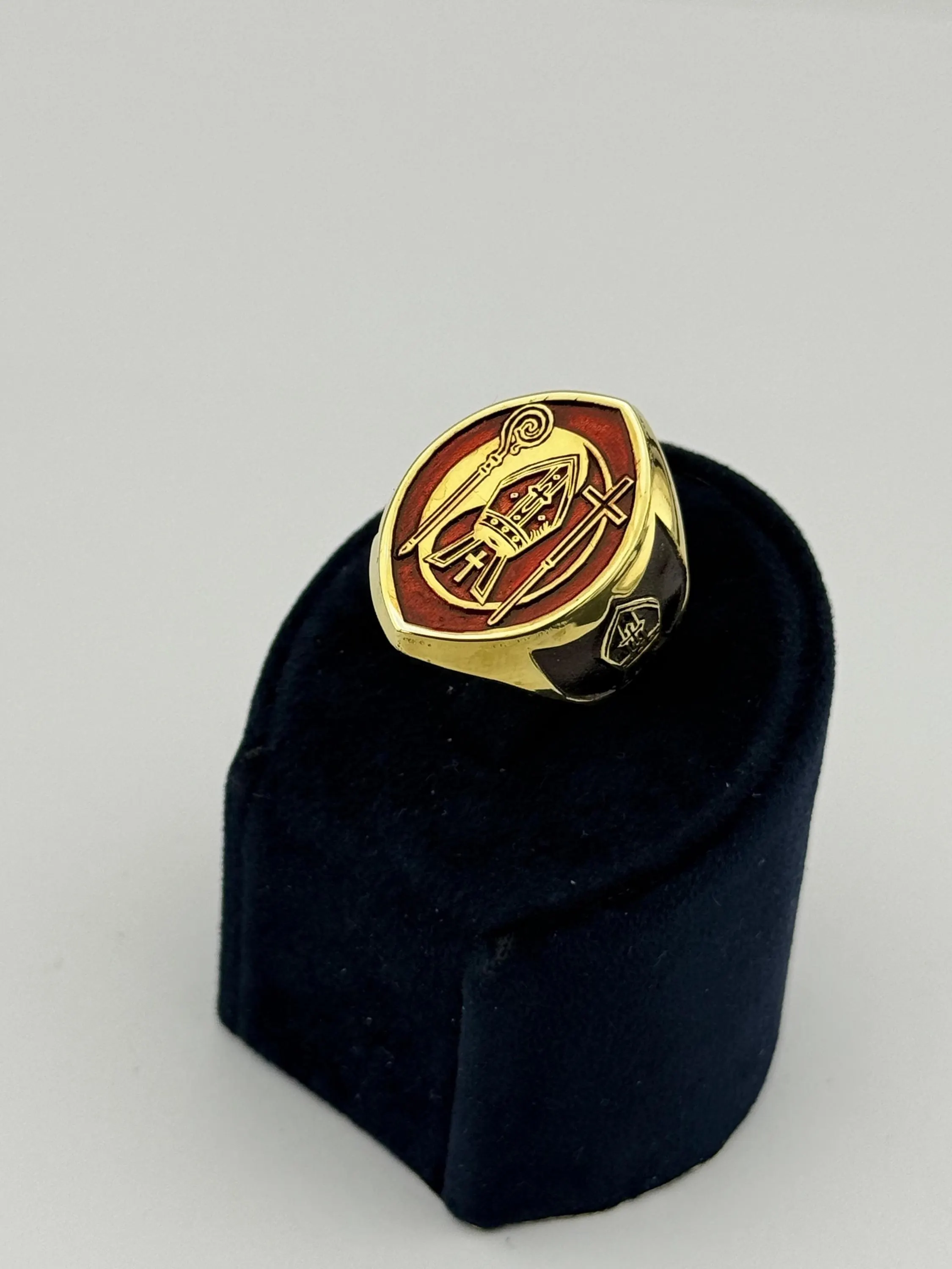 Custom Bishop Seal Ring, Personalized Episcopal Crest, Large  Clergy Ring, Cross Ring in Silver or 18K Gold, Apostle Seal Jewelry - image 4