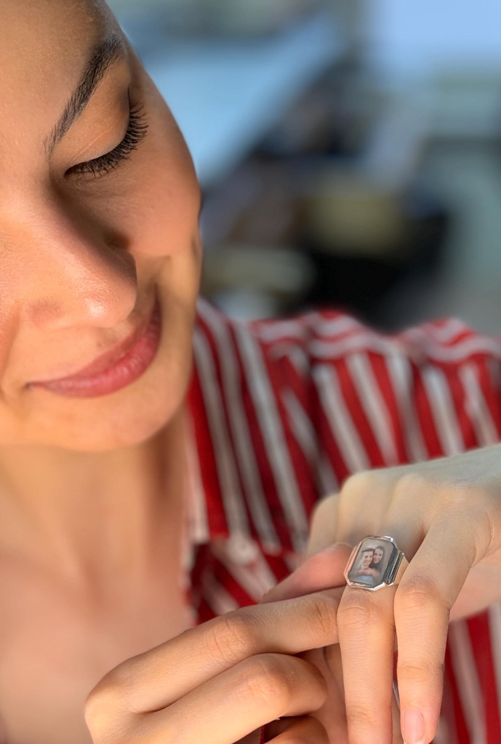 Secret Image Silver Ring, Custom Heat Reveal Photo Ring, Memorial Photo Ring, Personalized Remembrance Ring, Mom ring, Mothers day gift - image 3