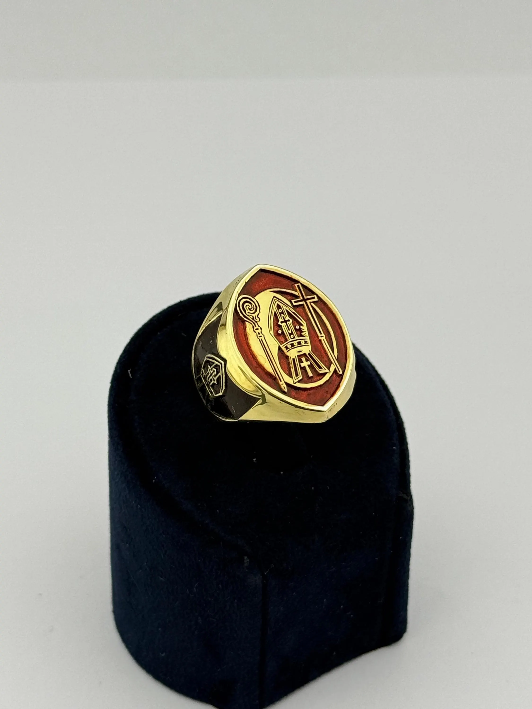 Custom Bishop Seal Ring, Personalized Episcopal Crest, Large  Clergy Ring, Cross Ring in Silver or 18K Gold, Apostle Seal Jewelry - image 5