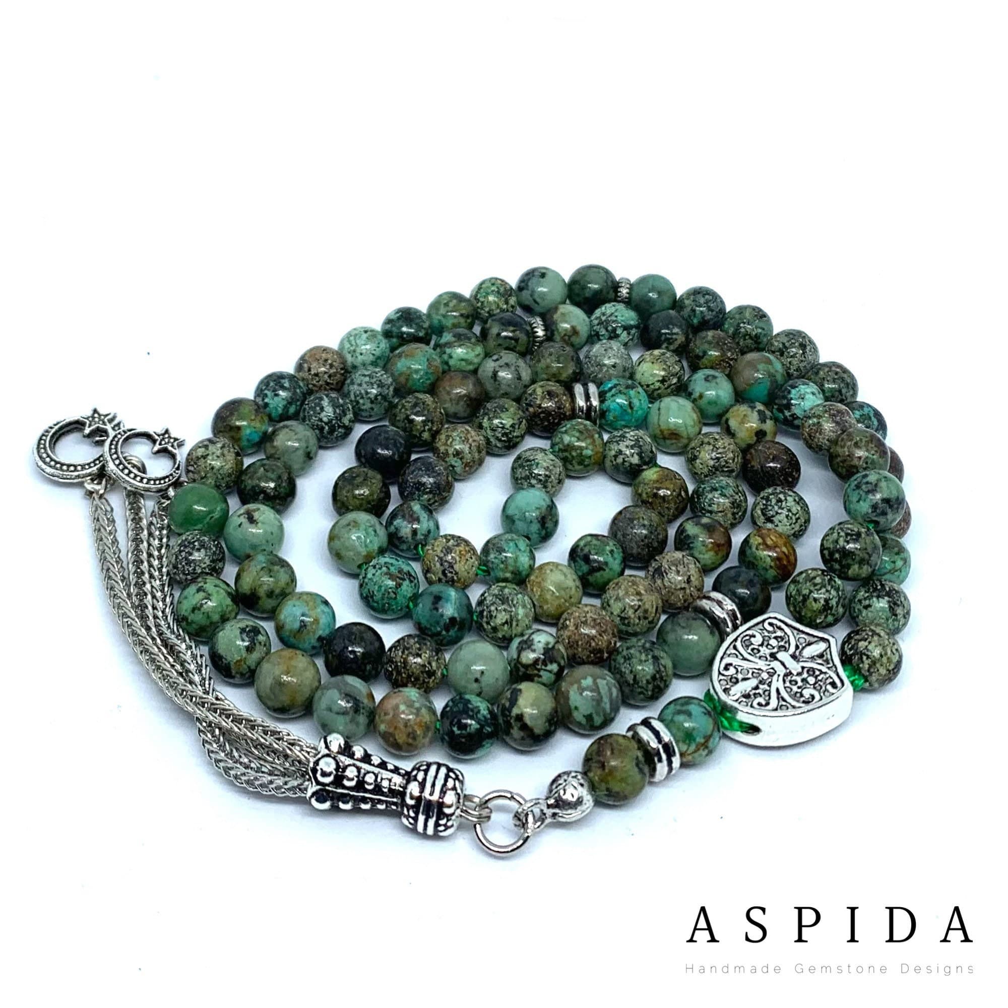 Real African Turquoise Gemstone, Islamic Prayer 99 Beads, Tasbih, Tesbih, Misbaha, Tasbeeh, Sibha, Rosary, Tasbih 99, Personalized 6mm - image 4