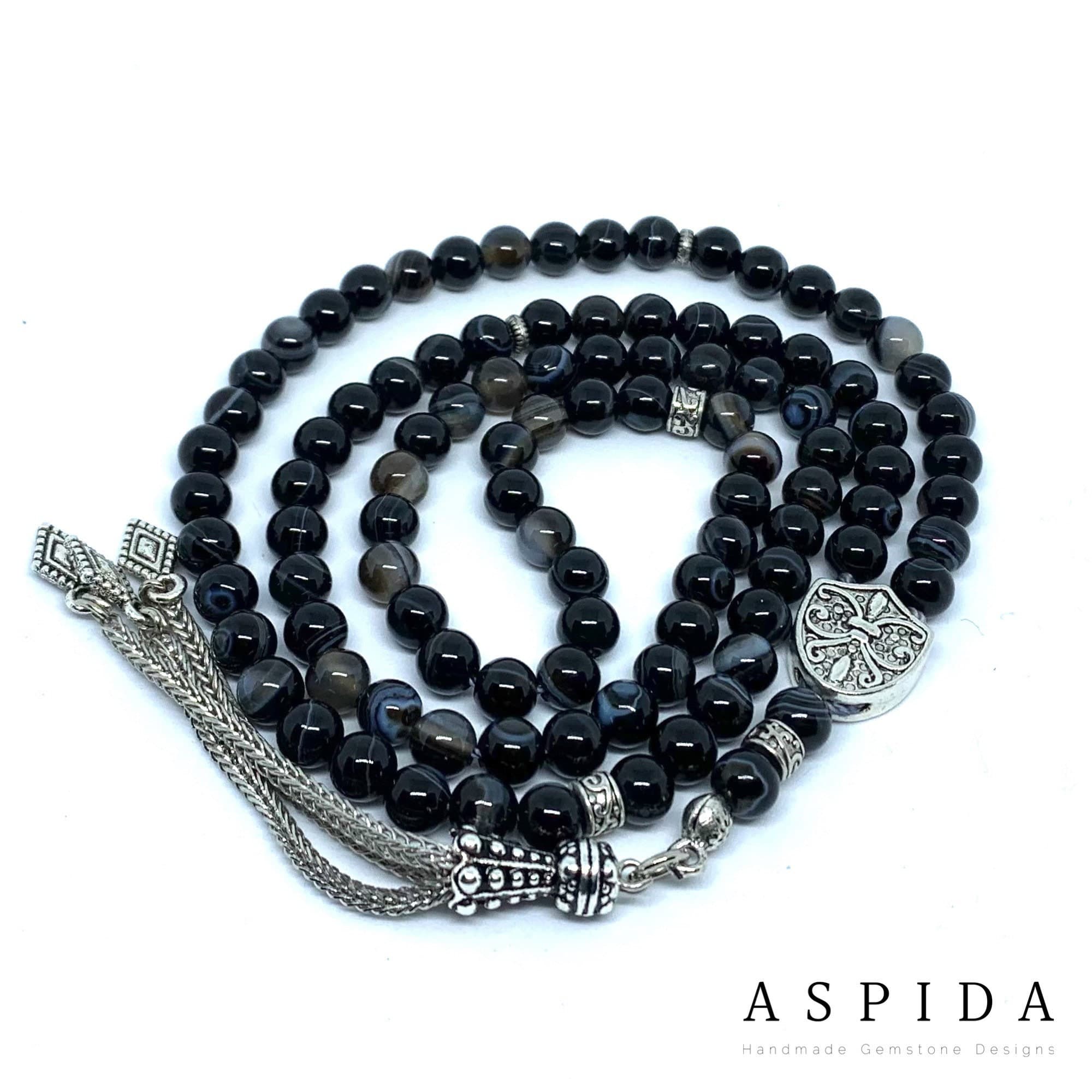 Real Agate Gemstone, Islamic Prayer 99 Beads, Tasbih, Tesbih, Misbaha, Tasbeeh, Sibha, Rosary, Tasbih 99, Tasbih Personalized 6mm, Premium - image 4