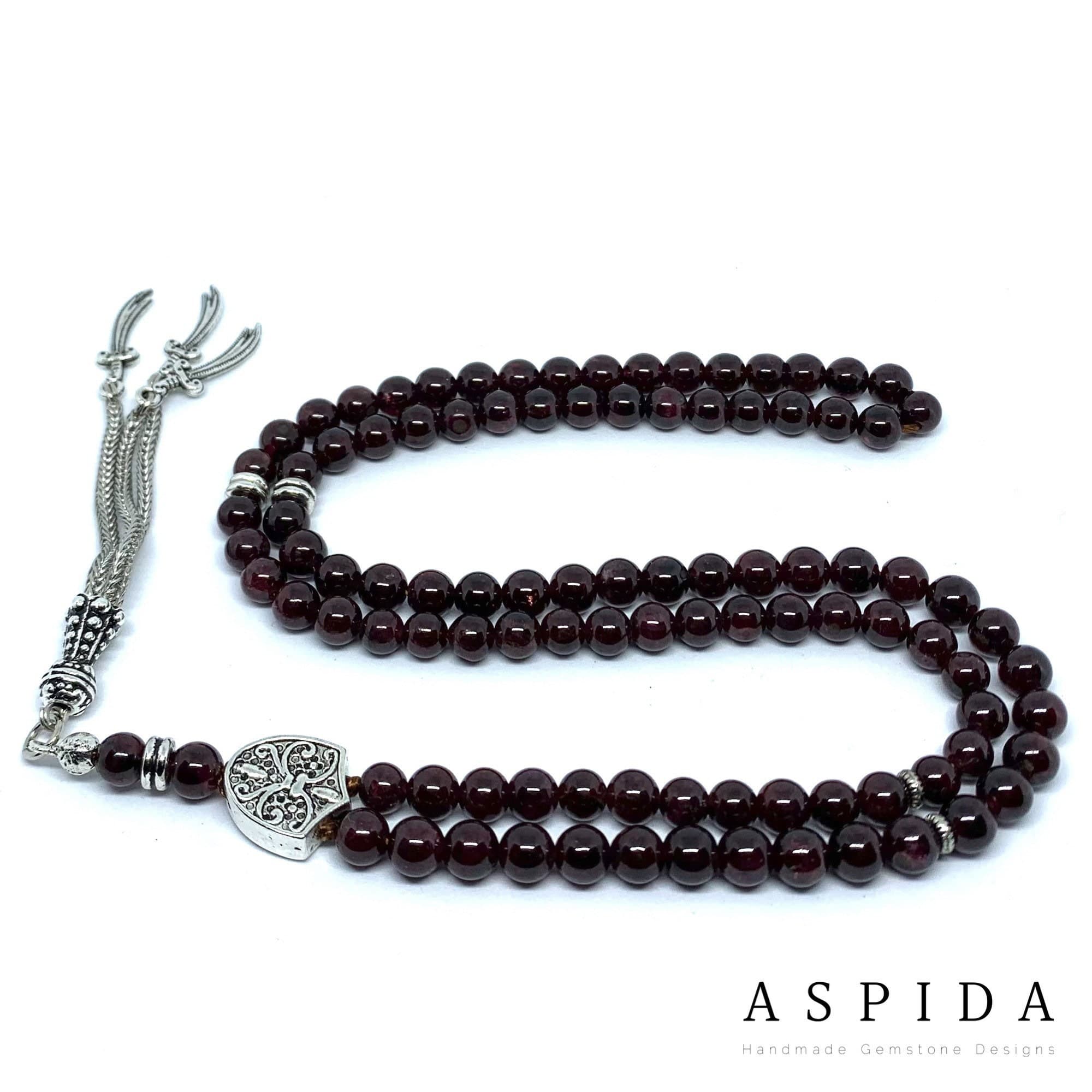 Real Garnet Gemstone, Islamic Prayer 99 Beads, Tasbih, Tesbih, Misbaha, Tasbeeh, Sibha, Rosary, Tasbih 99, Tasbih Personalized 6mm, Premium - image 2