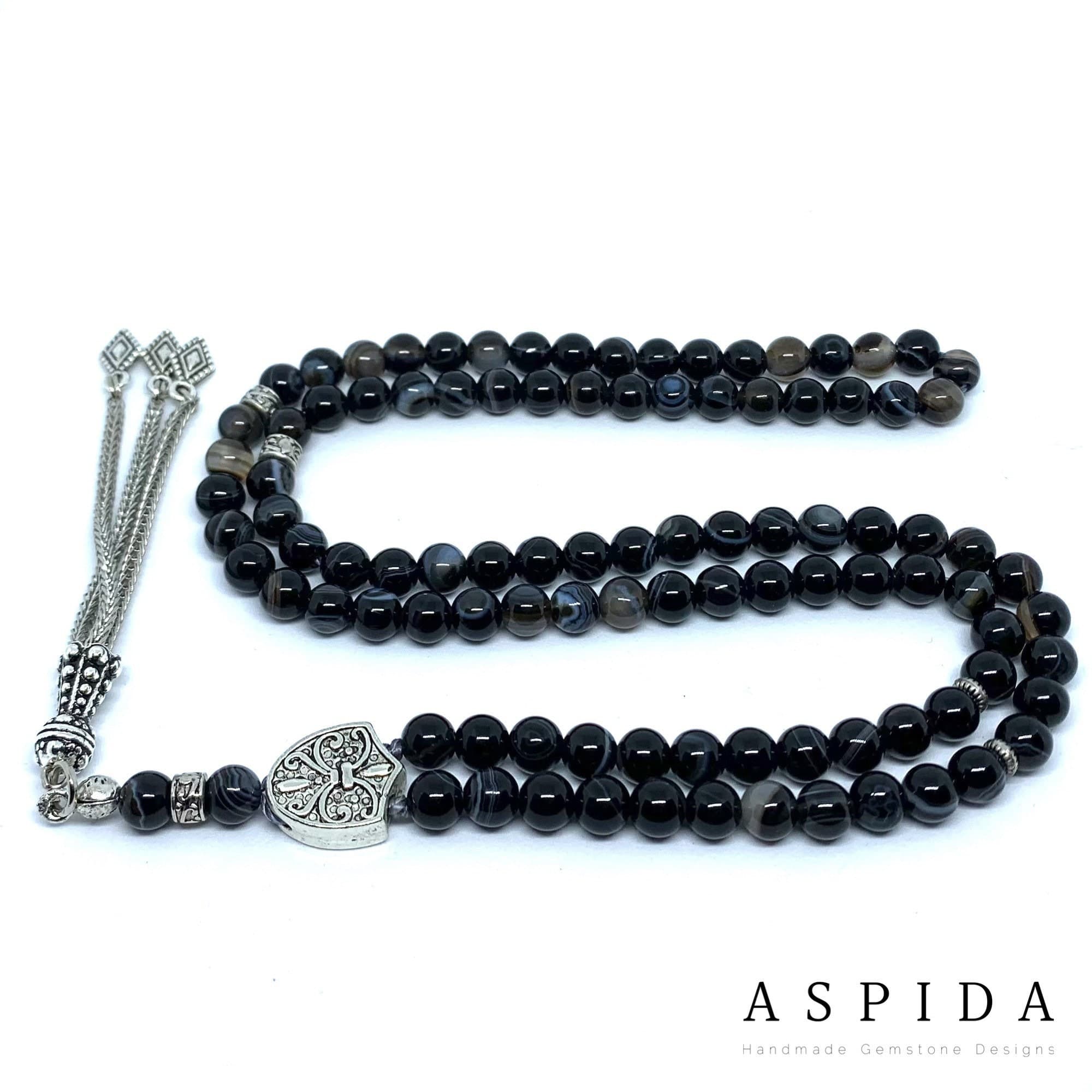 Real Agate Gemstone, Islamic Prayer 99 Beads, Tasbih, Tesbih, Misbaha, Tasbeeh, Sibha, Rosary, Tasbih 99, Tasbih Personalized 6mm, Premium - image 3