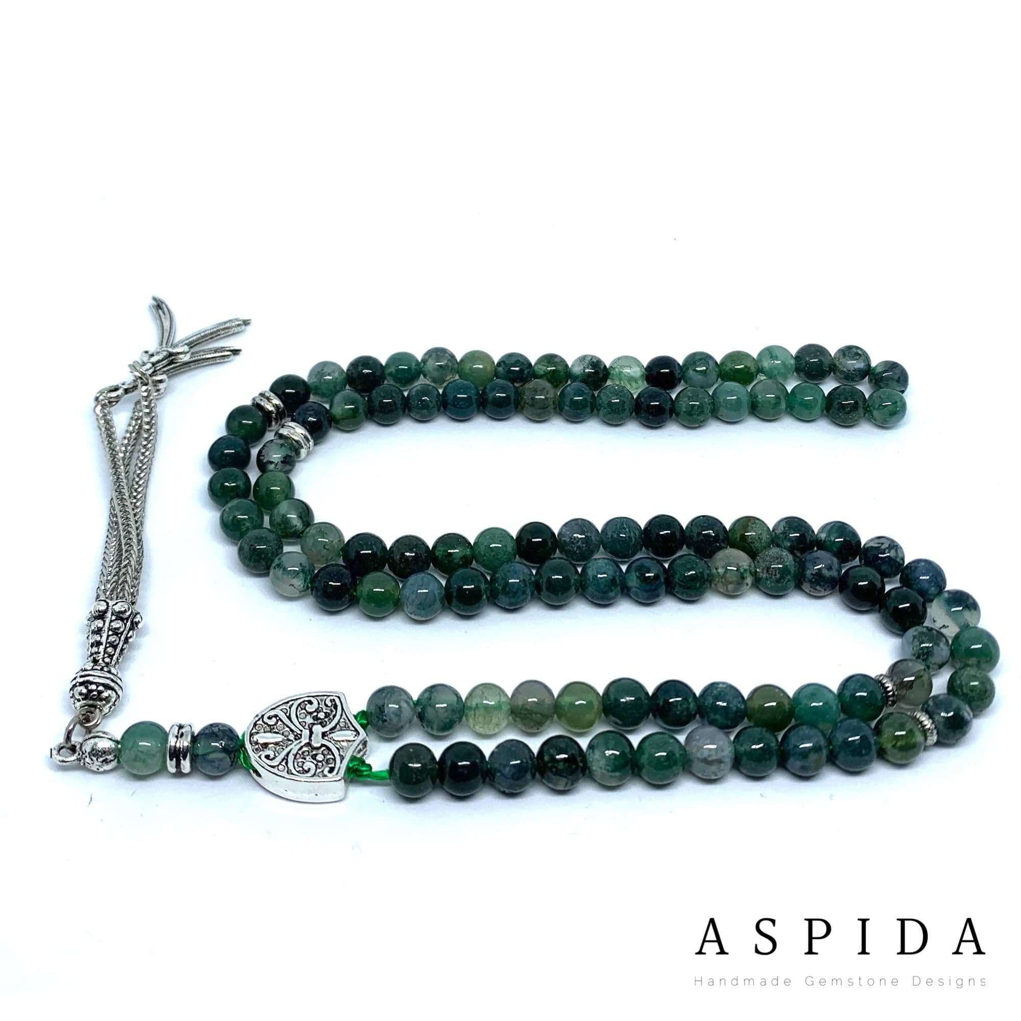 Real Moss Agate Gemstone, Islamic Prayer 99 Beads, Tasbih, Tesbih, Misbaha, Tasbeeh, Sibha, Rosary, Tasbih 99, Tasbih Personalized 6mm - image 3