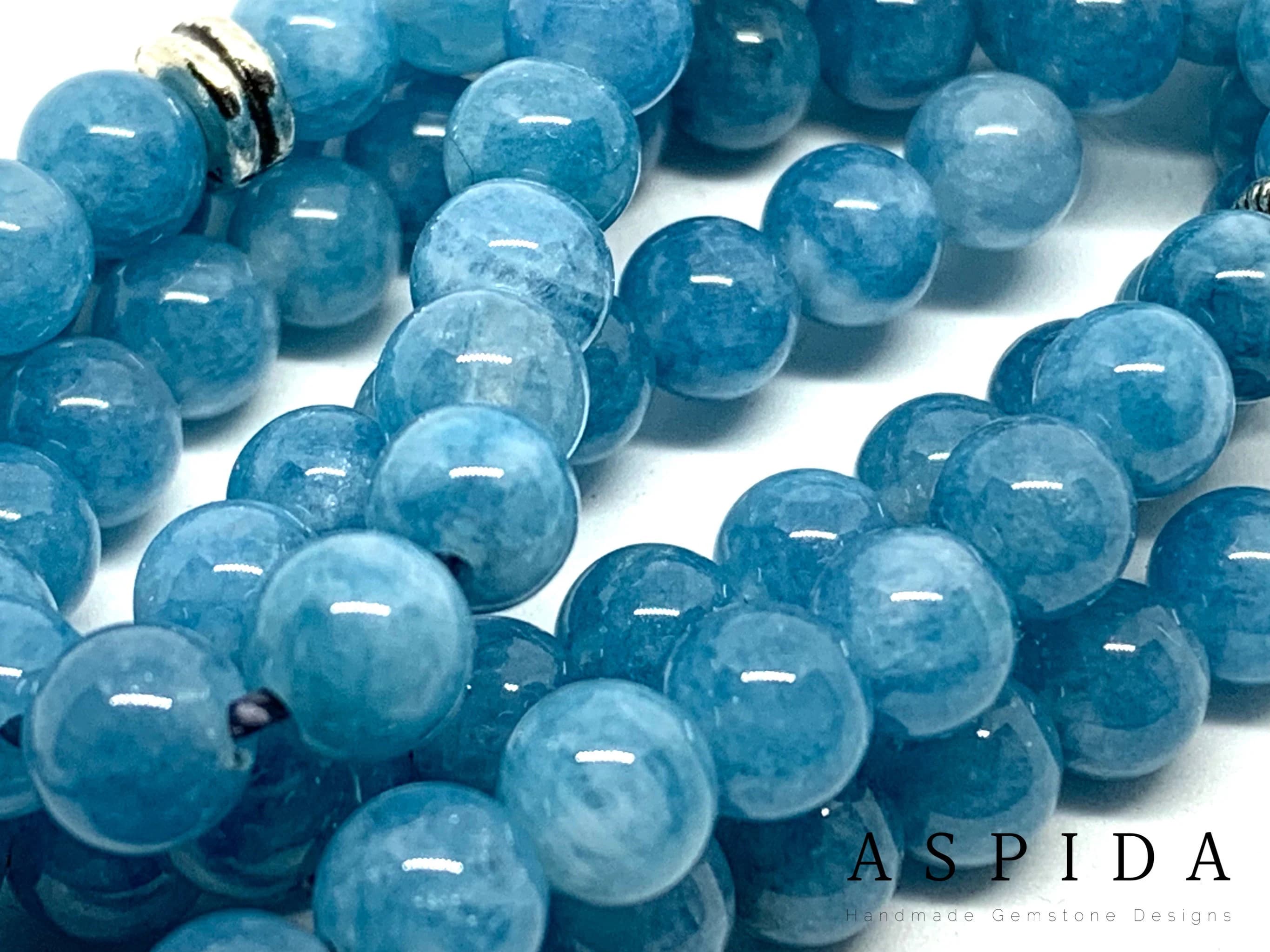 Real Blue Quartz Gemstone, Islamic Prayer 99 Beads, Tasbih, Tesbih, Misbaha, Tasbeeh, Sibha, Rosary, Tasbih 99, Tasbih Personalized 6mm, Pre - image 5