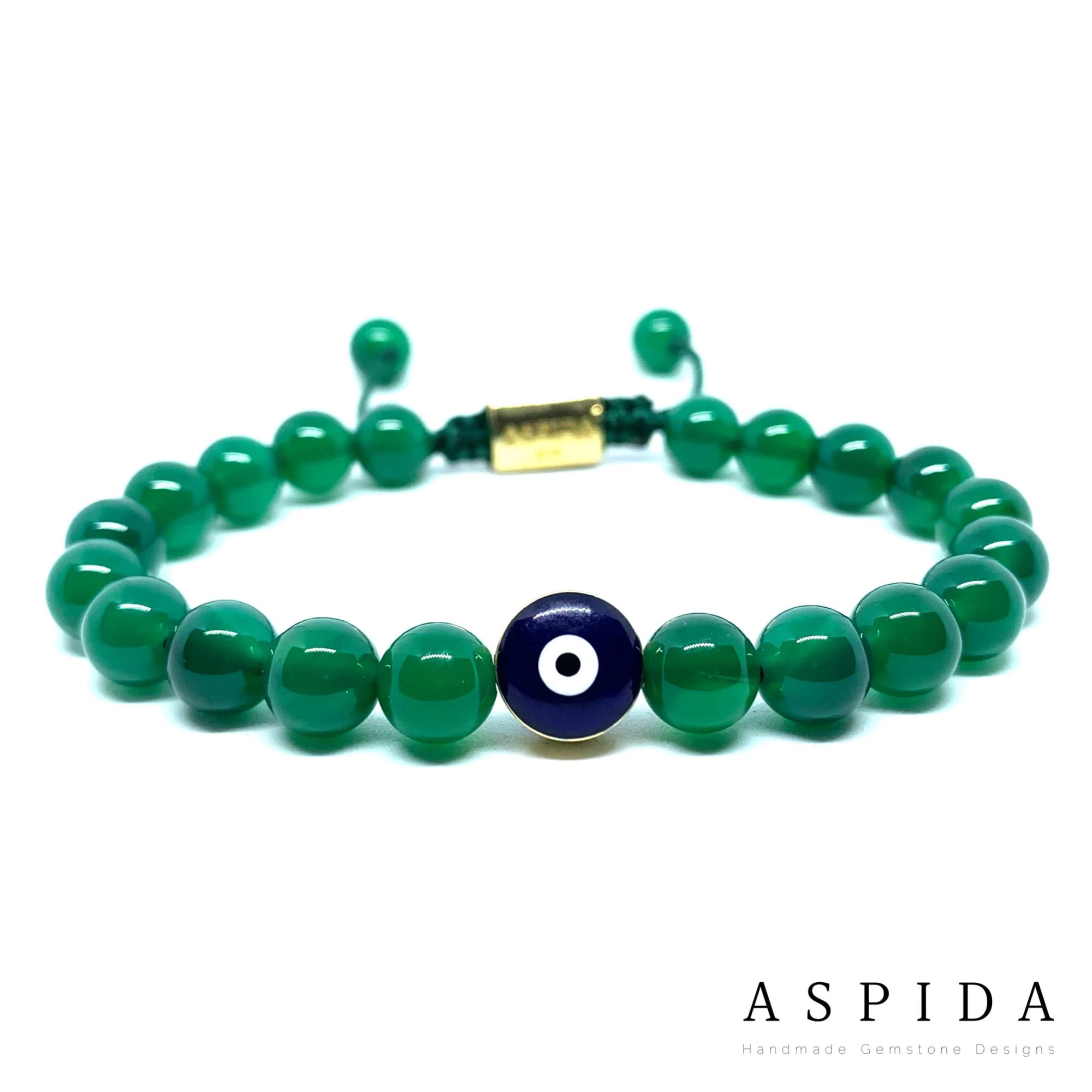 Real Agate Evil Eye Gemstone Crystal Bracelet, Bracelet For Men, Bracelet For Women, Bracelet For Couple, Customize Gıft, Adjustable Gift,