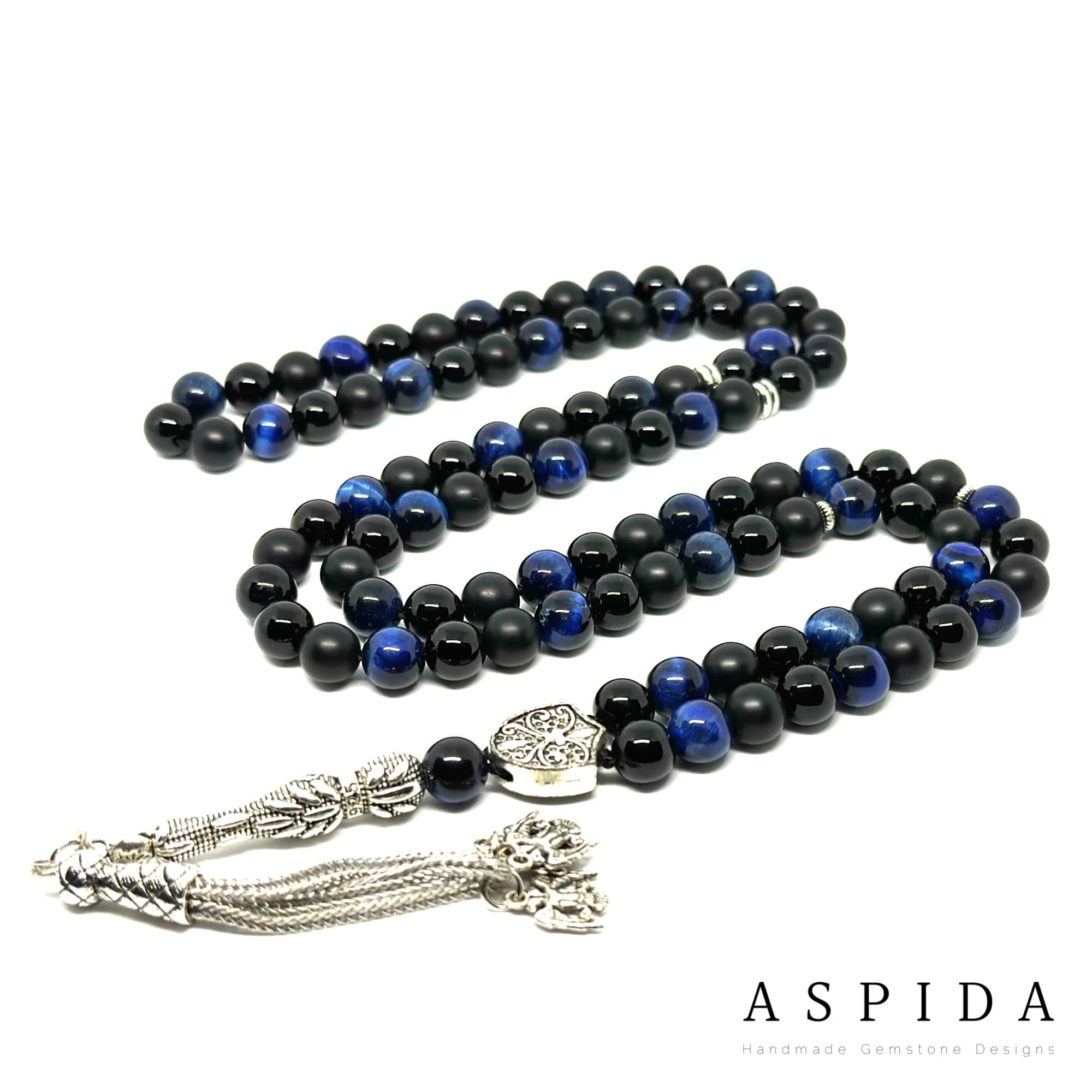 Tiger eyes, Onyx, Obsidian Gemstone, Islamic Prayer 99 Beads 8mm, Tasbih, Tesbih, Misbaha, Tasbeeh, Sibha, Rosary, 99, tasbih Personalized