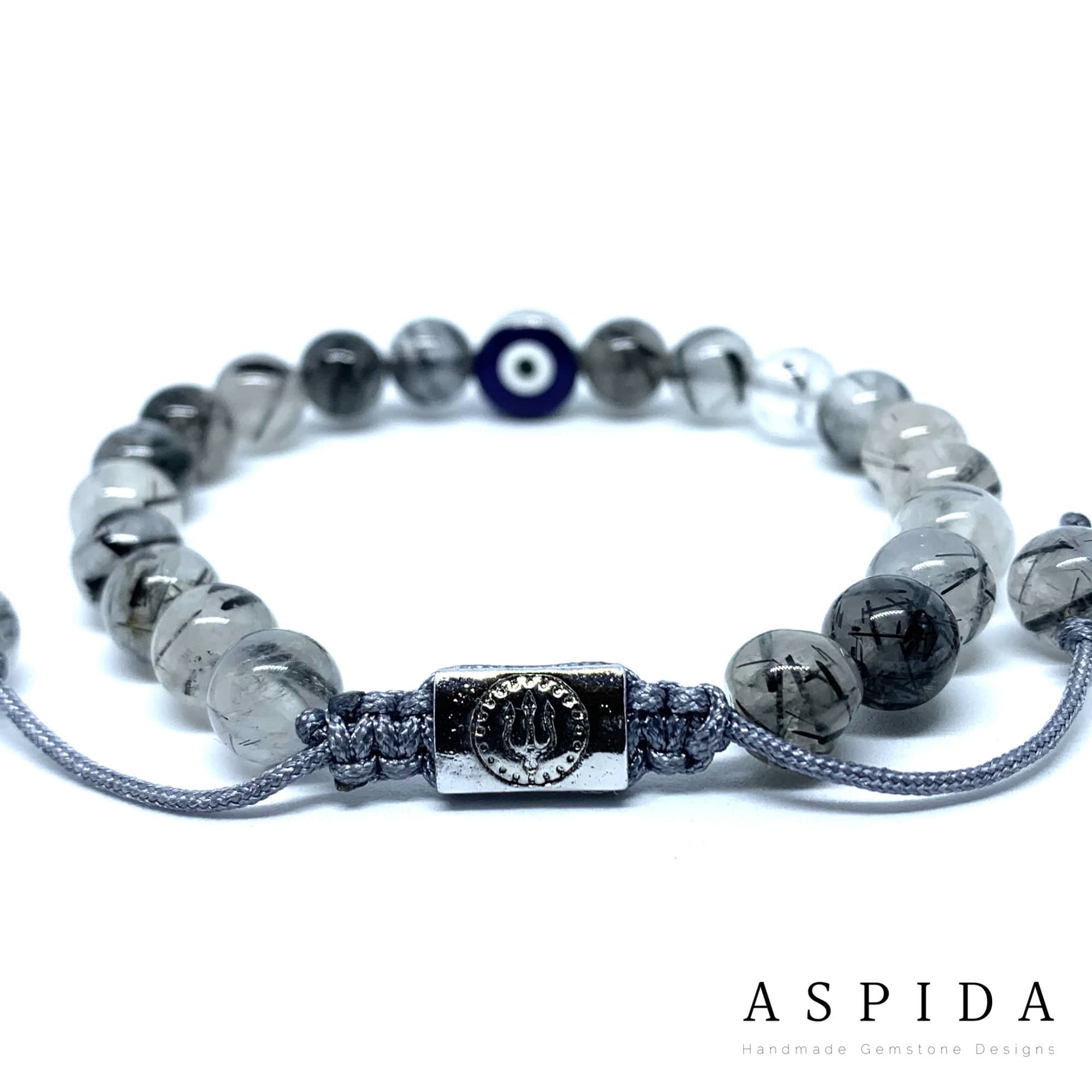 Real Rutile Quartz Evil Eye Gemstone Crystal Bracelet, Bracelet For Men, Bracelet For Women, Bracelet For Couple, Customize Gıft, Adjustable - image 5