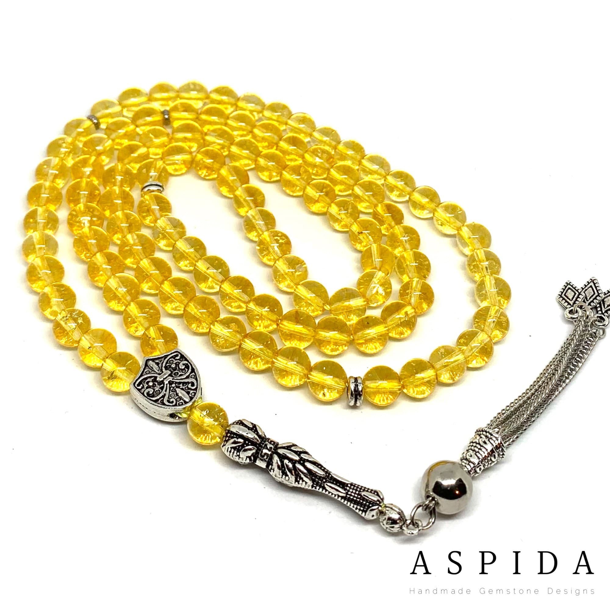 Real Citrine Gemstone, Islamic Prayer 99 Beads, Tasbih, Tesbih, Misbaha, Tasbeeh, Sibha, Rosary, Tasbih 99, Tasbih Personalized 8 mm, - image 4