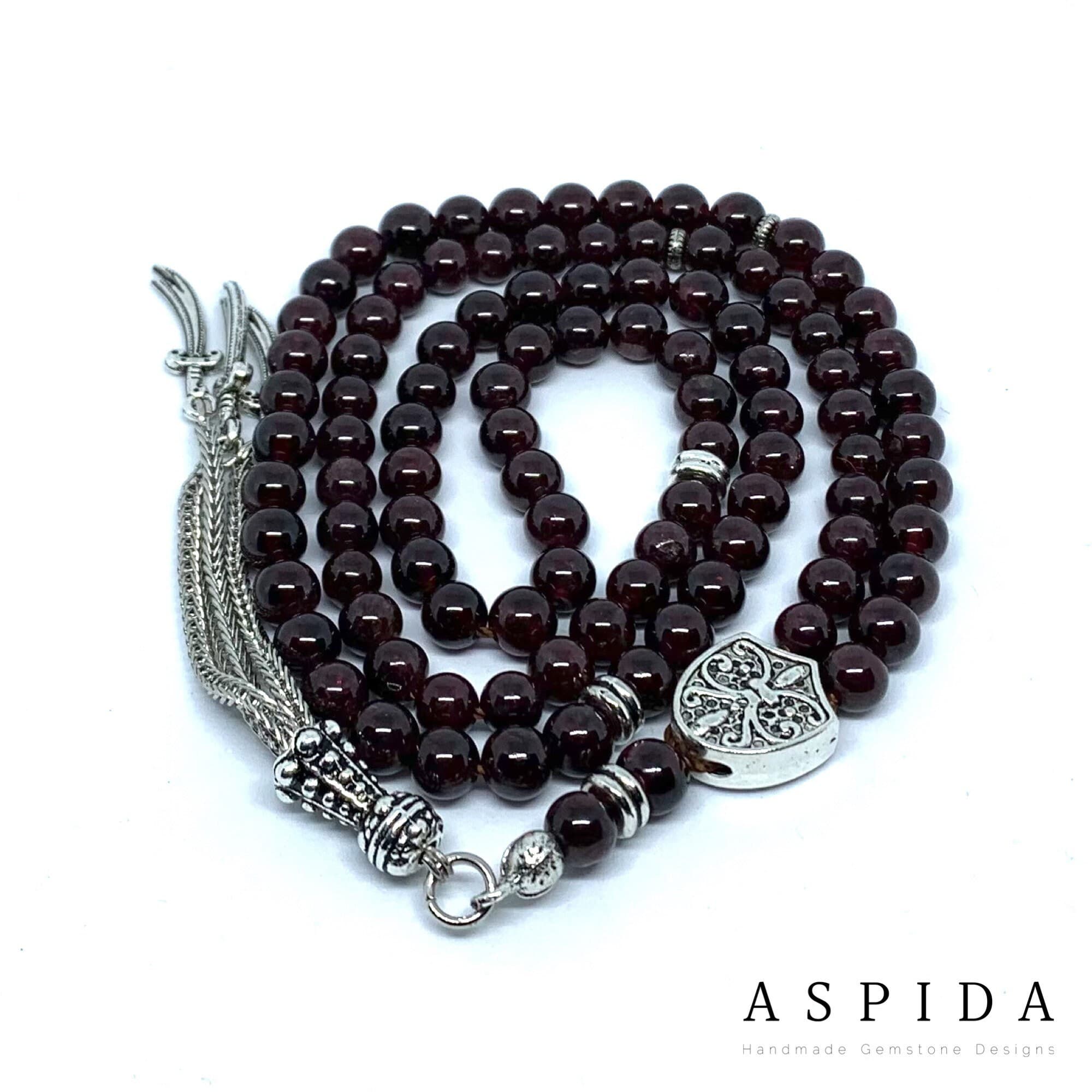 Real Garnet Gemstone, Islamic Prayer 99 Beads, Tasbih, Tesbih, Misbaha, Tasbeeh, Sibha, Rosary, Tasbih 99, Tasbih Personalized 6mm, Premium - image 4