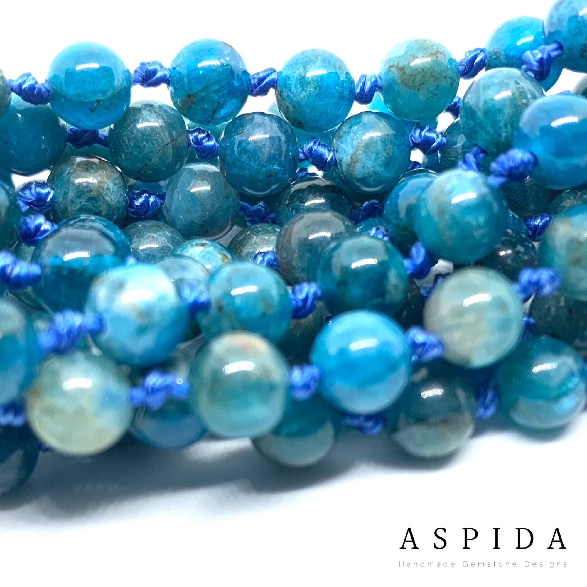 Real Apatite Gemstone Mala Spiritual Necklace 6mm , Hand Knotted 108 Mala Beads, 108 Mala Beads, Mala Tassel Necklace, Japa Mala, Meditation - image 5