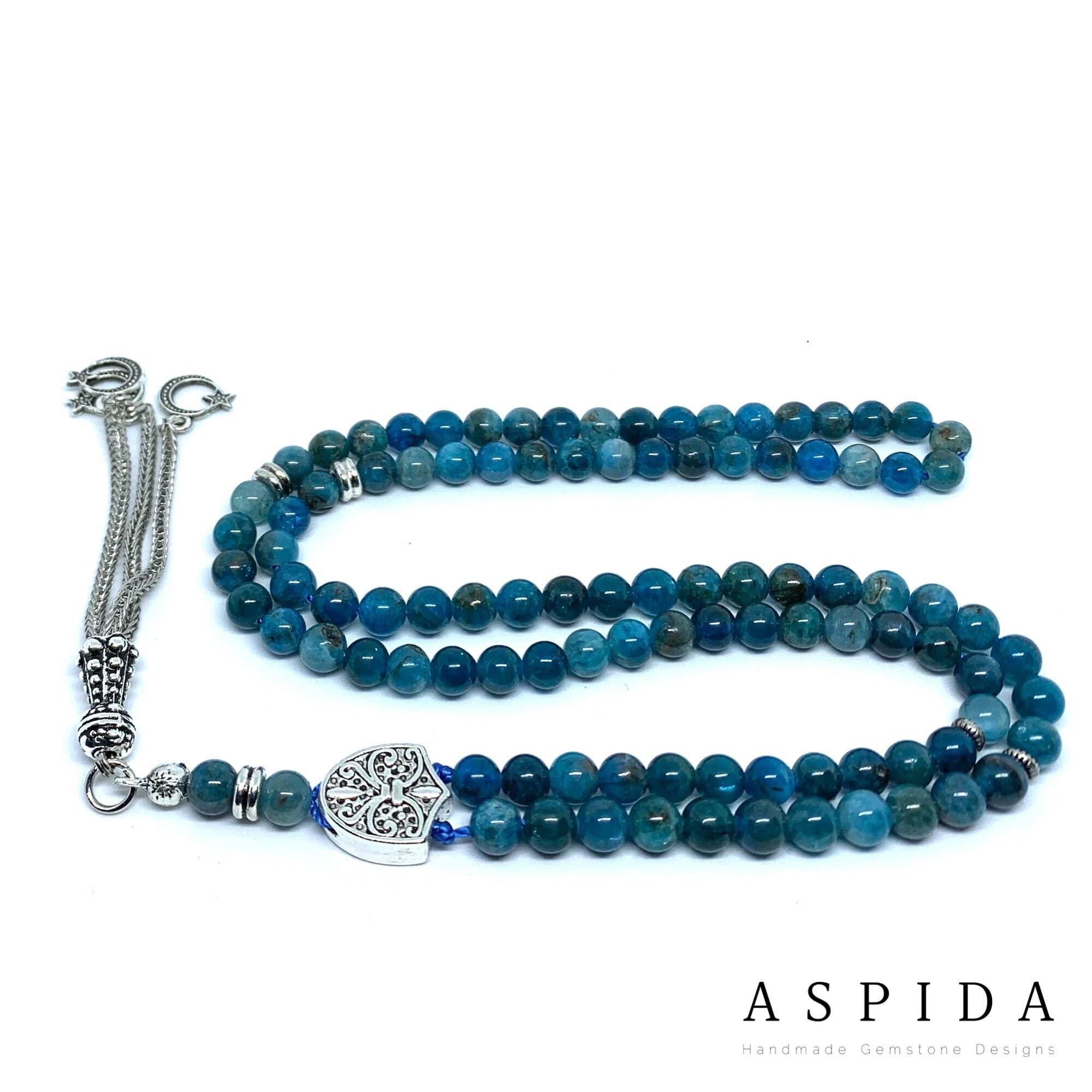 Real Apatite Gemstone, Islamic Prayer 99 Beads, Tasbih, Tesbih, Misbaha, Tasbeeh, Sibha, Rosary, Tasbih 99, Tasbih Personalized 6mm, Premium - image 4