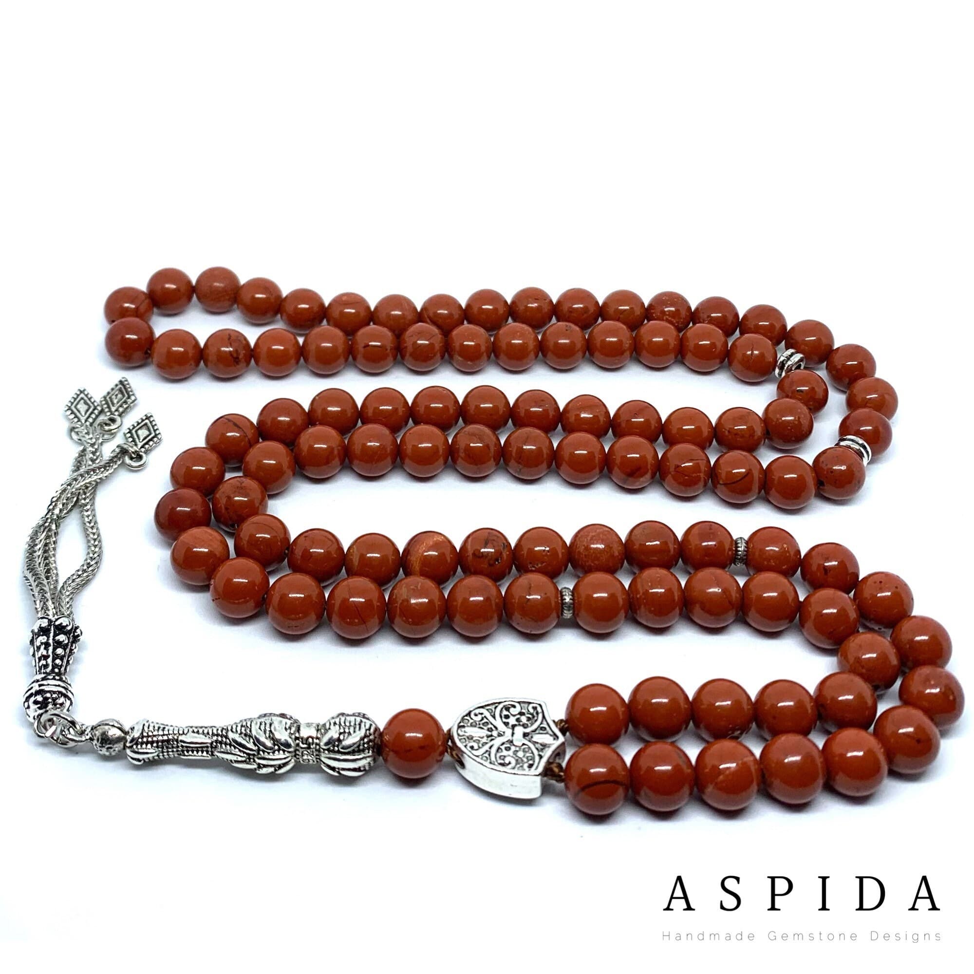 Real Jasper Gemstone, Islamic Prayer 99 Beads, Tasbih, Tesbih, Misbaha, Tasbeeh, Sibha, Rosary, Tasbih 99, Tasbih Personalized 8 mm, Premium - image 3