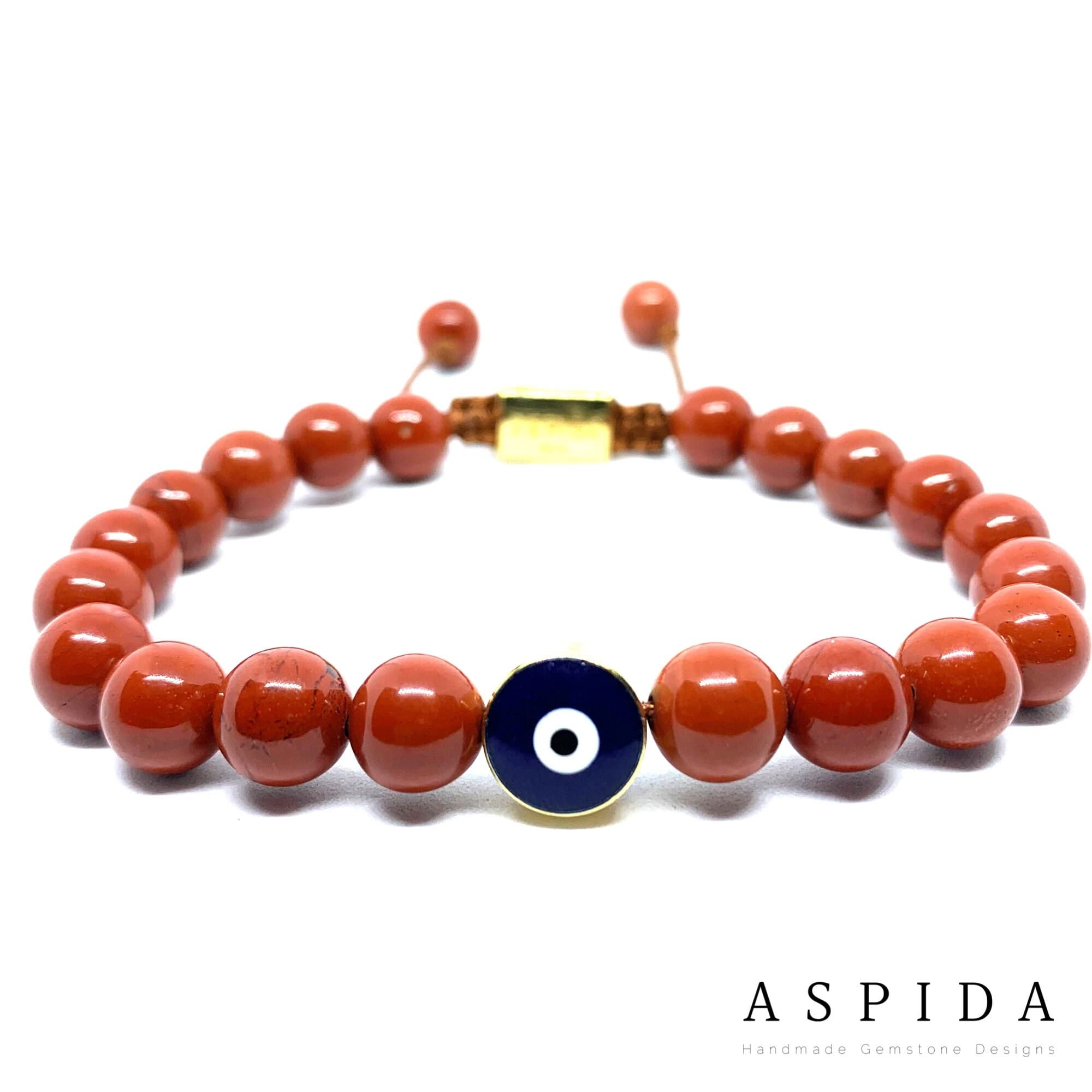 Real Red Jasper Evil Eye Gemstone Crystal Bracelet, Bracelet For Men, Bracelet For Women, Bracelet For Couple, Customize Gıft, Adjustable