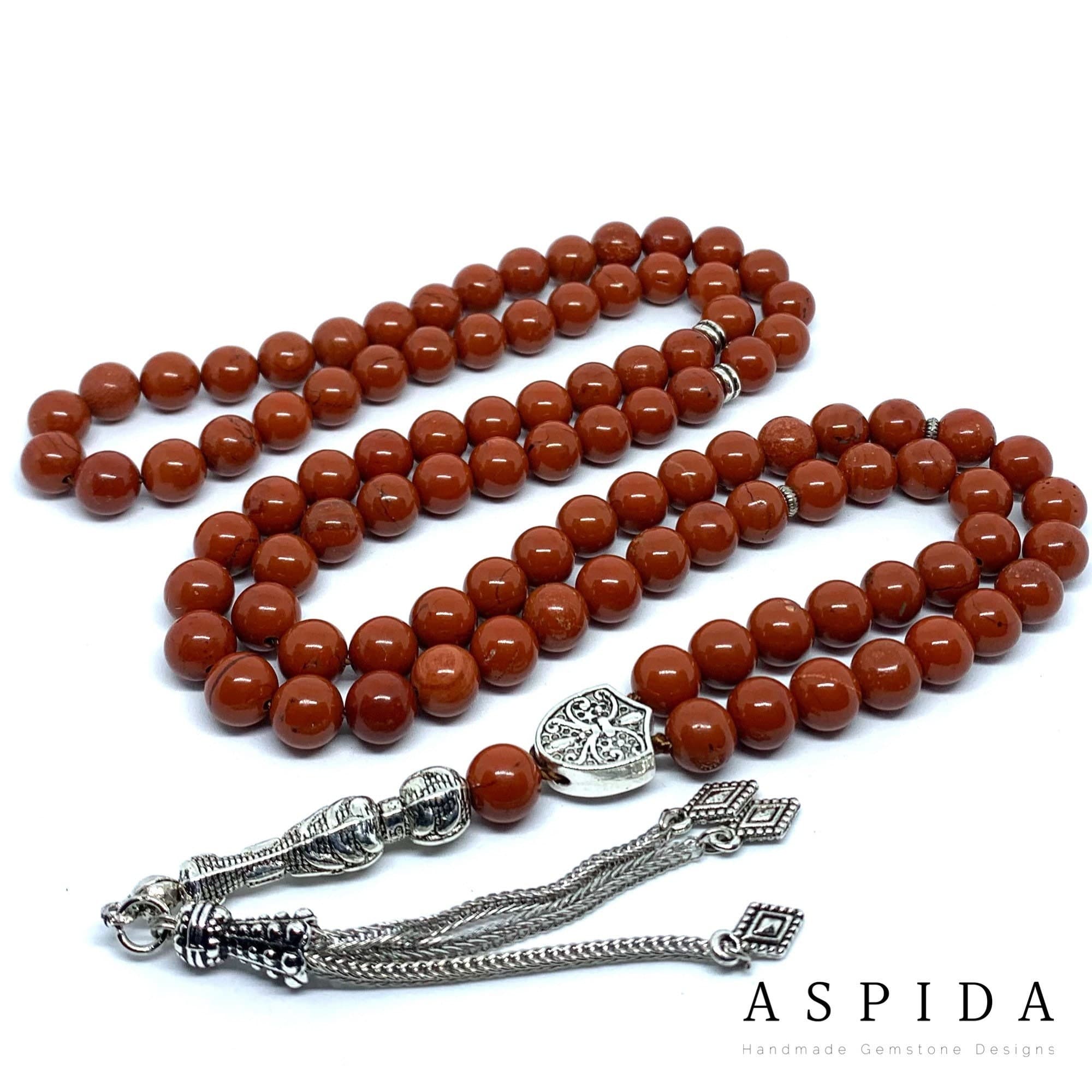 Real Jasper Gemstone, Islamic Prayer 99 Beads, Tasbih, Tesbih, Misbaha, Tasbeeh, Sibha, Rosary, Tasbih 99, Tasbih Personalized 8 mm, Premium