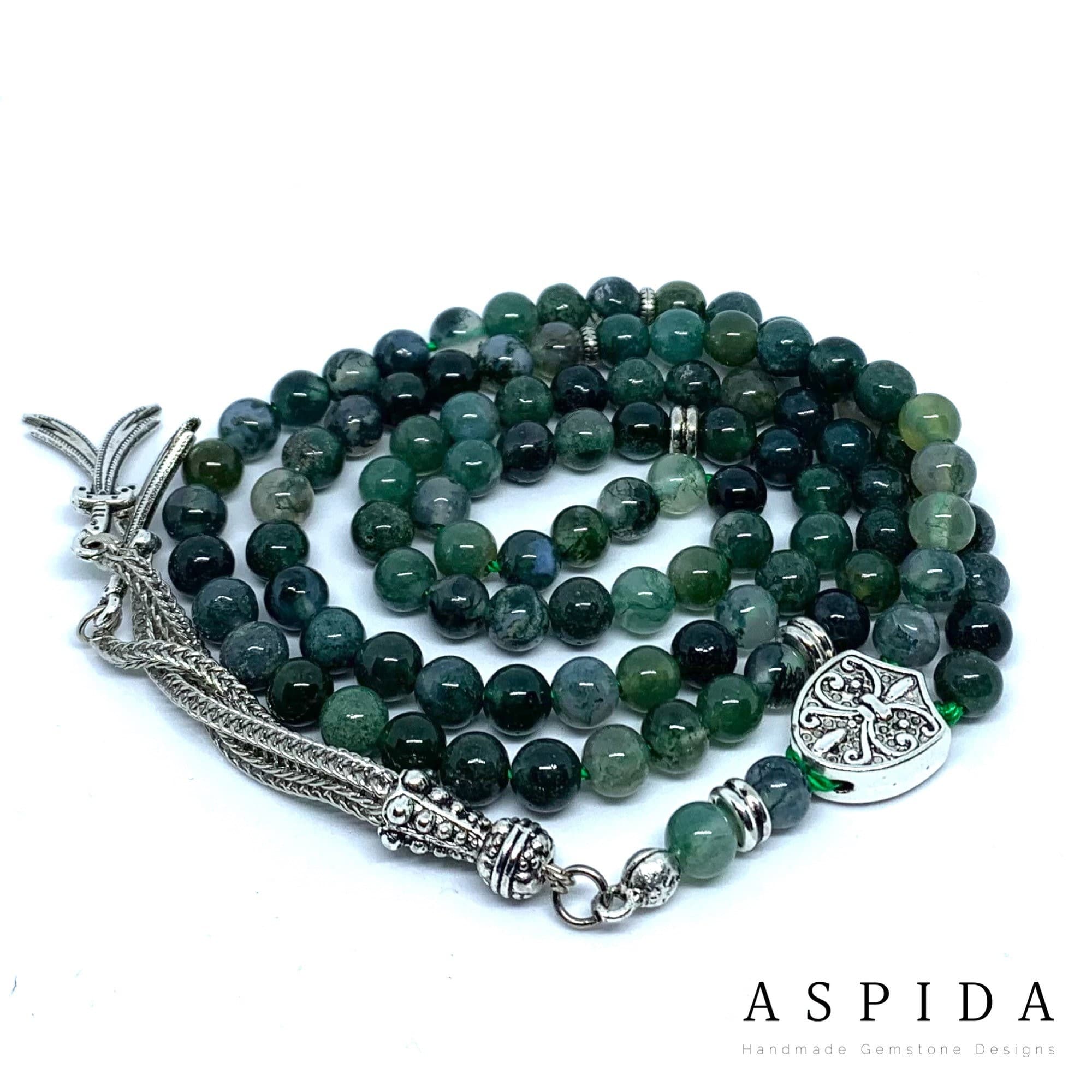 Real Moss Agate Gemstone, Islamic Prayer 99 Beads, Tasbih, Tesbih, Misbaha, Tasbeeh, Sibha, Rosary, Tasbih 99, Tasbih Personalized 6mm - image 4