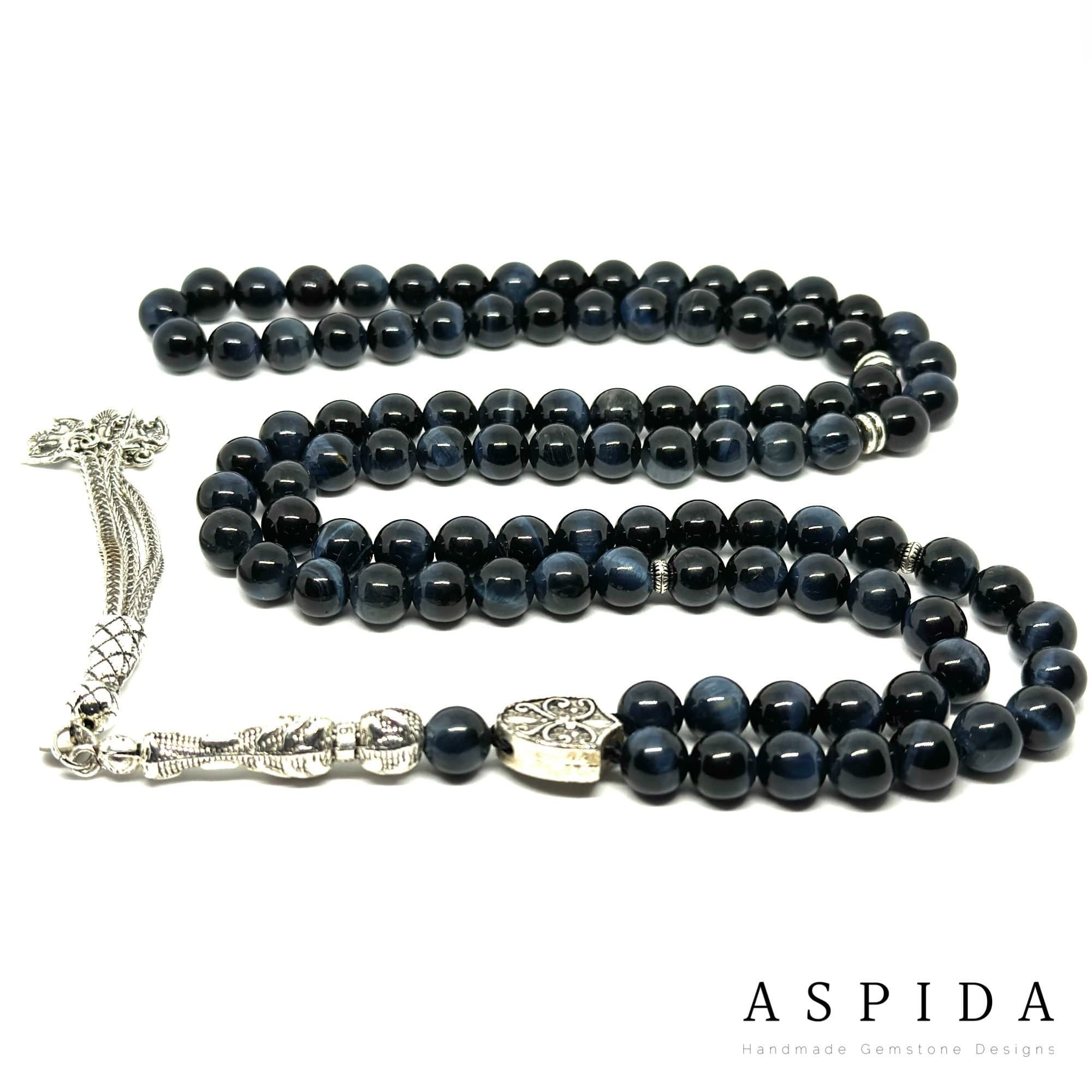 Real Black Tiger eyes Gemstone, Islamic Prayer 99 Beads, Tasbih, Tesbih, Misbaha, Tasbeeh, Sibha, Rosary, Tasbih 99, Tasbih Personalized 8mm - image 4