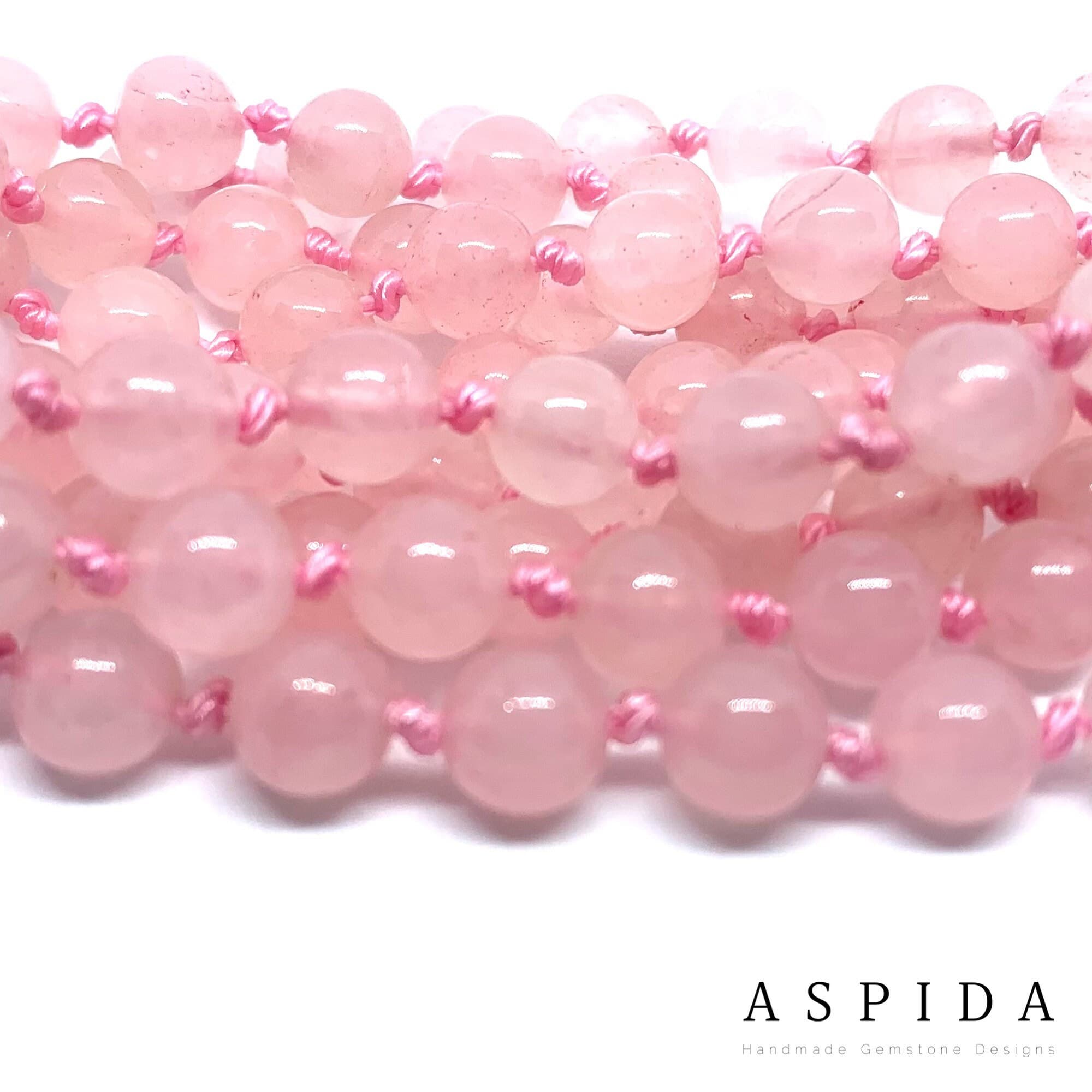 Real Rose Quartz Gemstone Mala Spiritual Necklace 6mm , Hand Knotted 108 Mala Beads, 108 Mala Bead, Mala Tassel Necklace, Japa Mala, Meditat - image 5