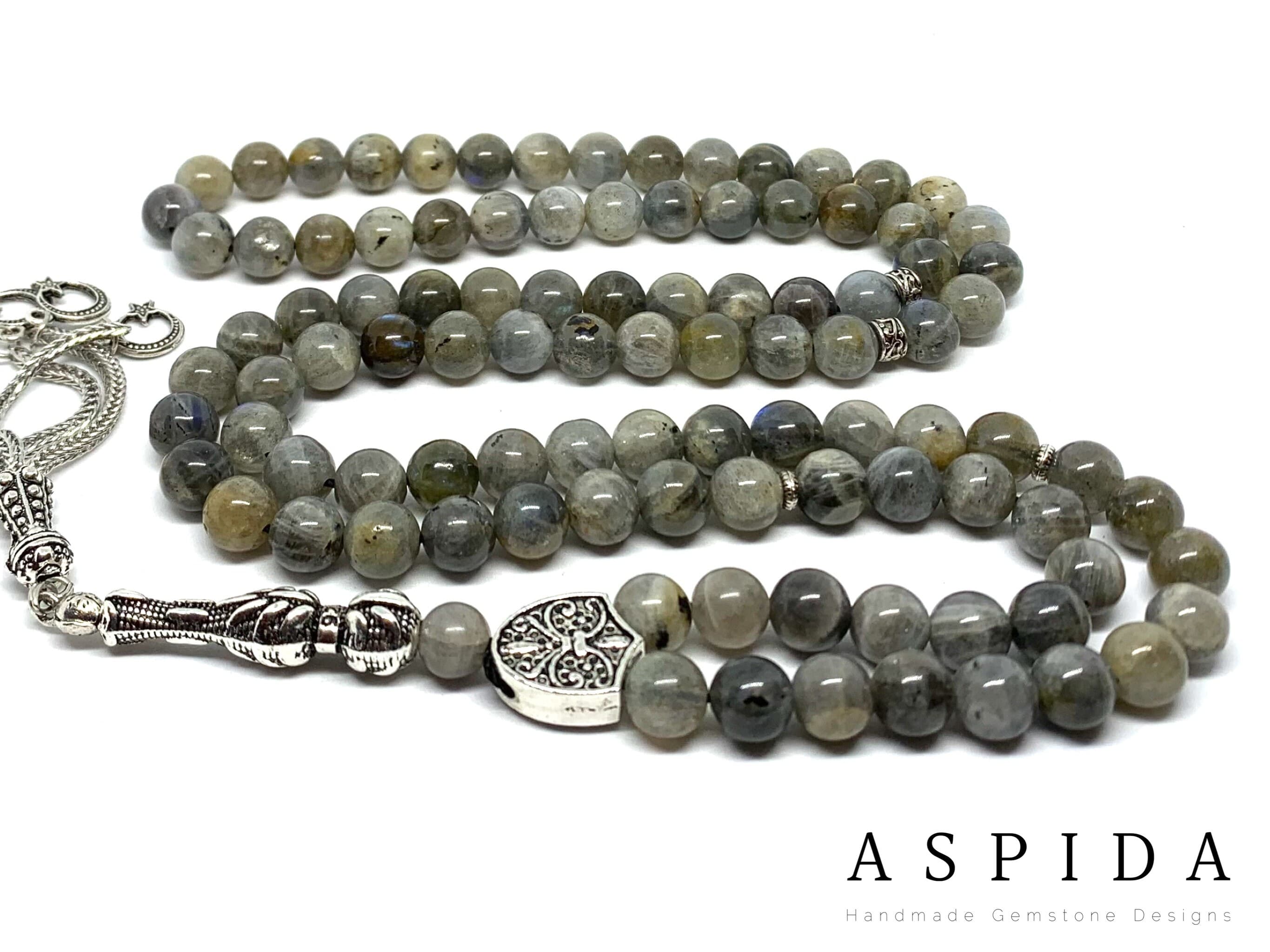 Real Labradorite Gemstone, Islamic Prayer 99 Beads, Tasbih, Tesbih, Misbaha, Tasbeeh, Sibha, Rosary, Tasbih 99, Tasbih Personalized 8 mm, - image 3