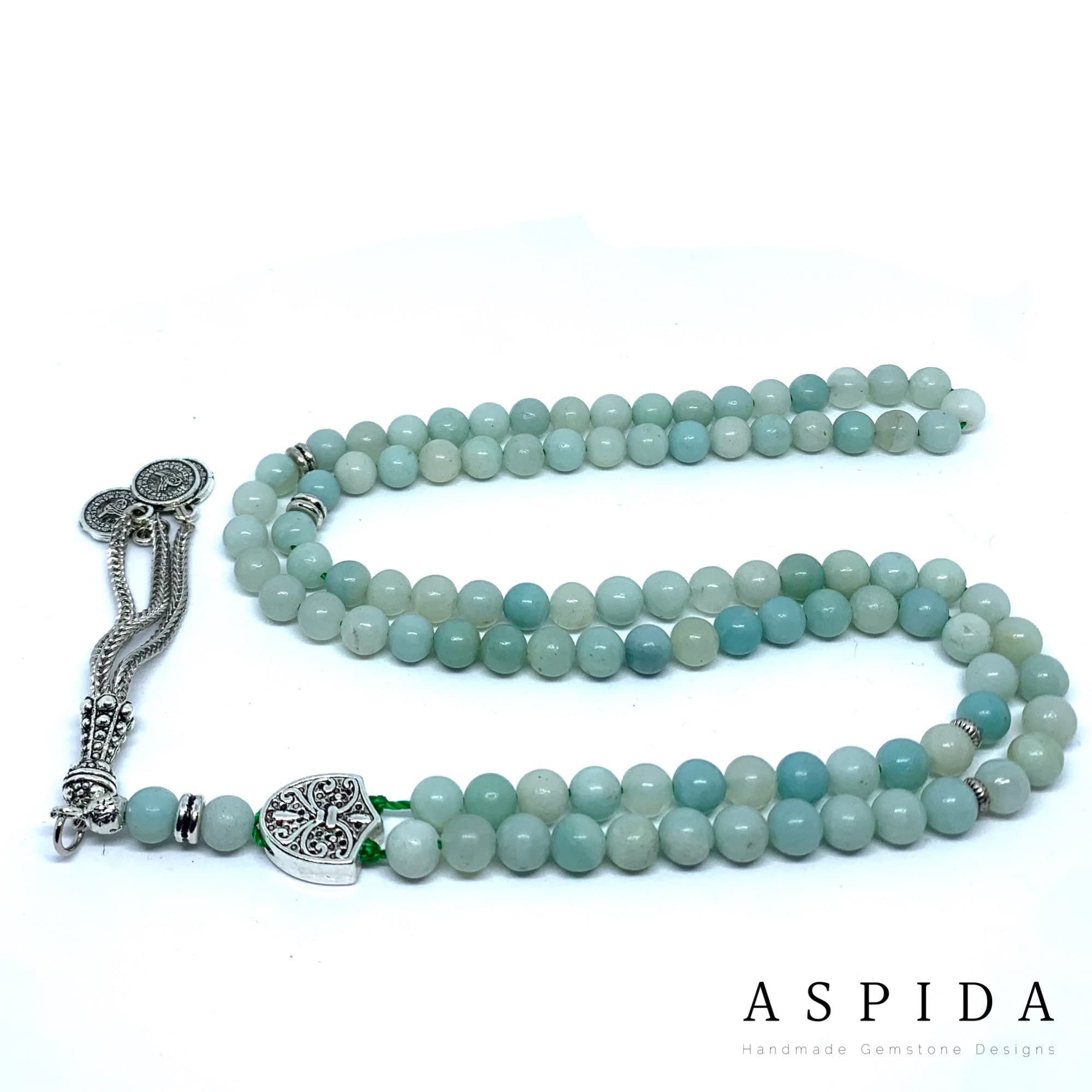 Real Amazonite Gemstone, Islamic Prayer 99 Beads, Tasbih, Tesbih, Misbaha, Tasbeeh, Sibha, Rosary, Tasbih 99, Tasbih Personalized 6mm, - image 3