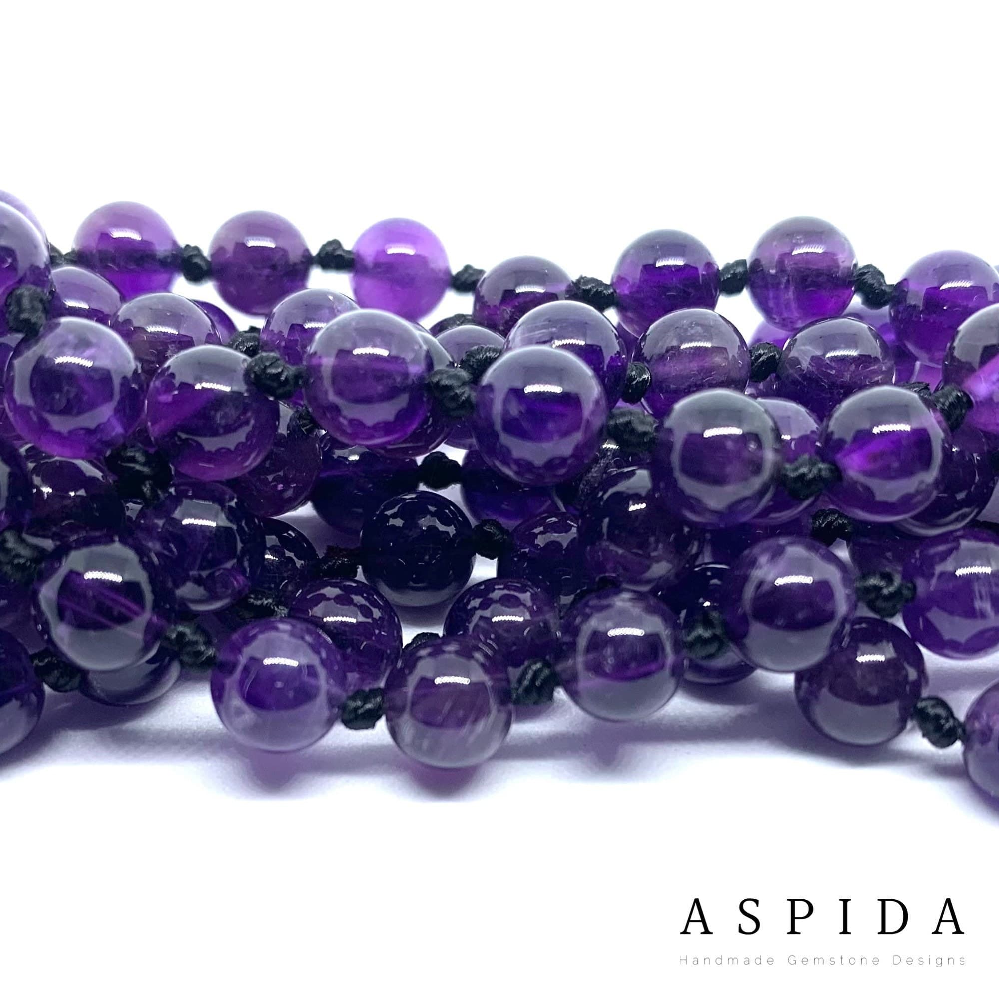 Real Amethyst Gemstone Mala Spiritual Necklace 6mm , Hand Knotted 108 Mala Beads, 108 Mala Bead, Mala Tassel Necklace, Japa Mala, Meditation - image 5