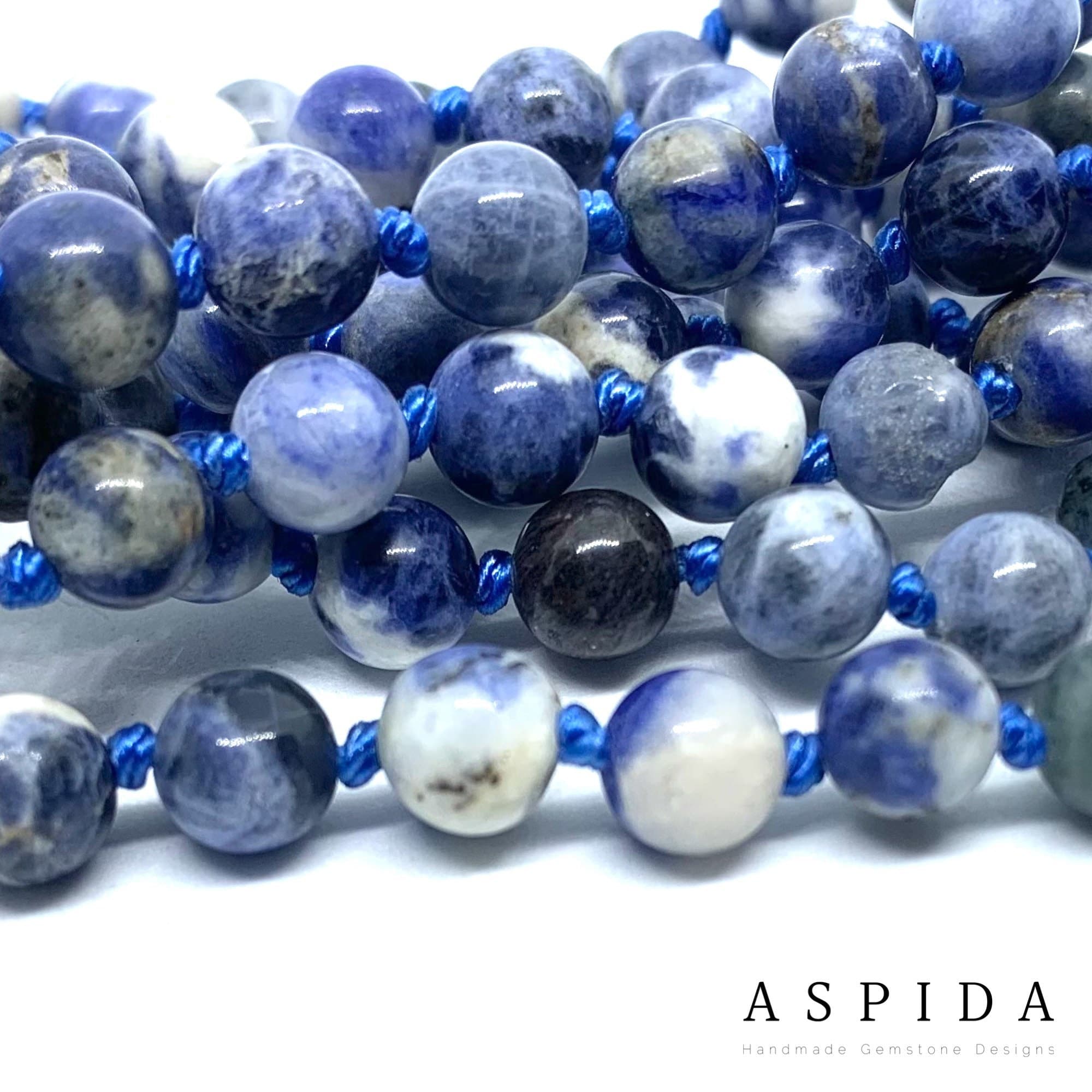 Real Sodalite Gemstone Mala Spiritual Necklace 6mm , Hand Knotted 108 Mala Bead, 108 Mala Beads, Mala Tassel Necklace, Japa Mala, Meditation - image 5