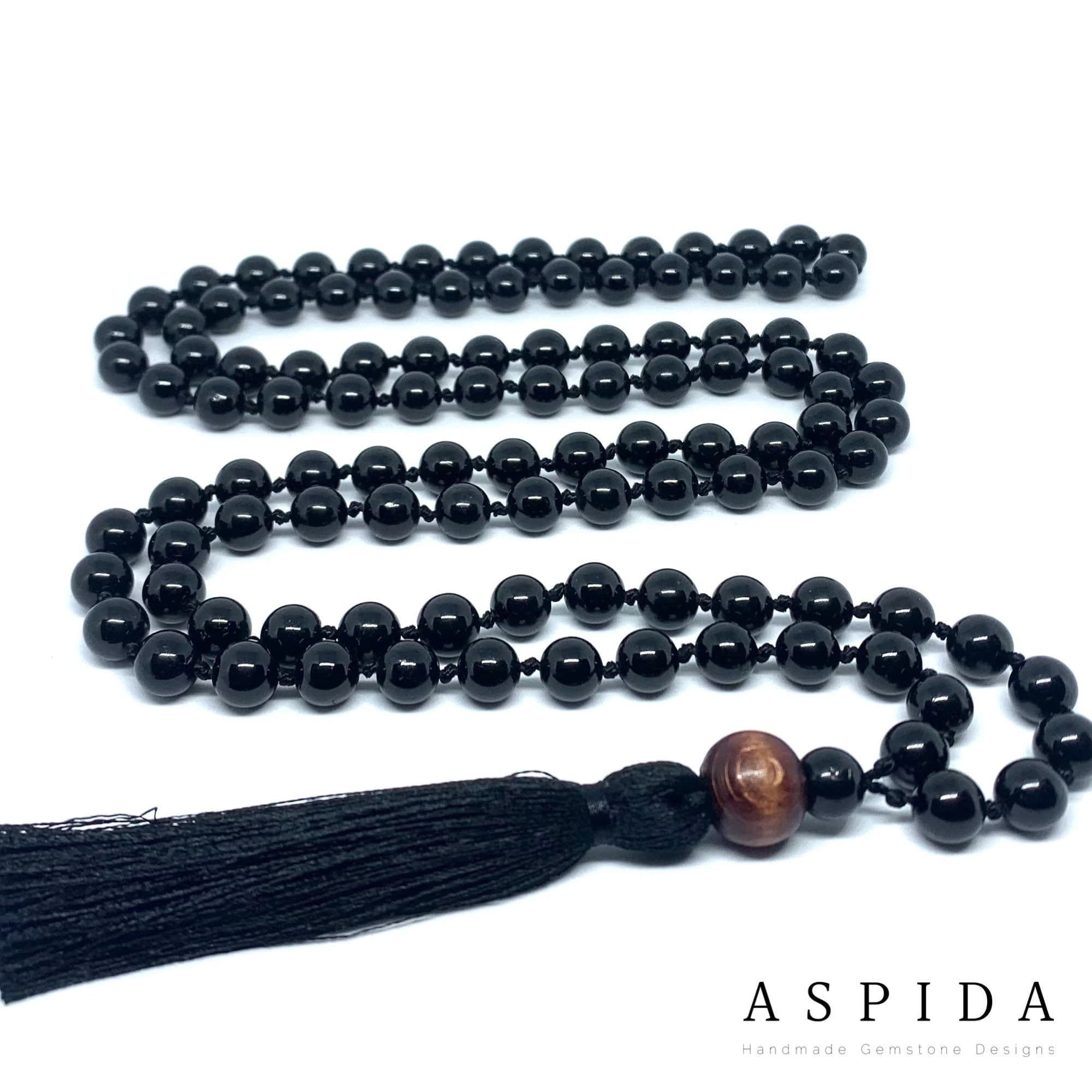 Real Tourmaline Gemstone Mala Spiritual Necklace, Hand Knotted 108 Mala Beads, 108 Mala Beads, Mala Necklace, JapaMala, Meditation Mala - image 3