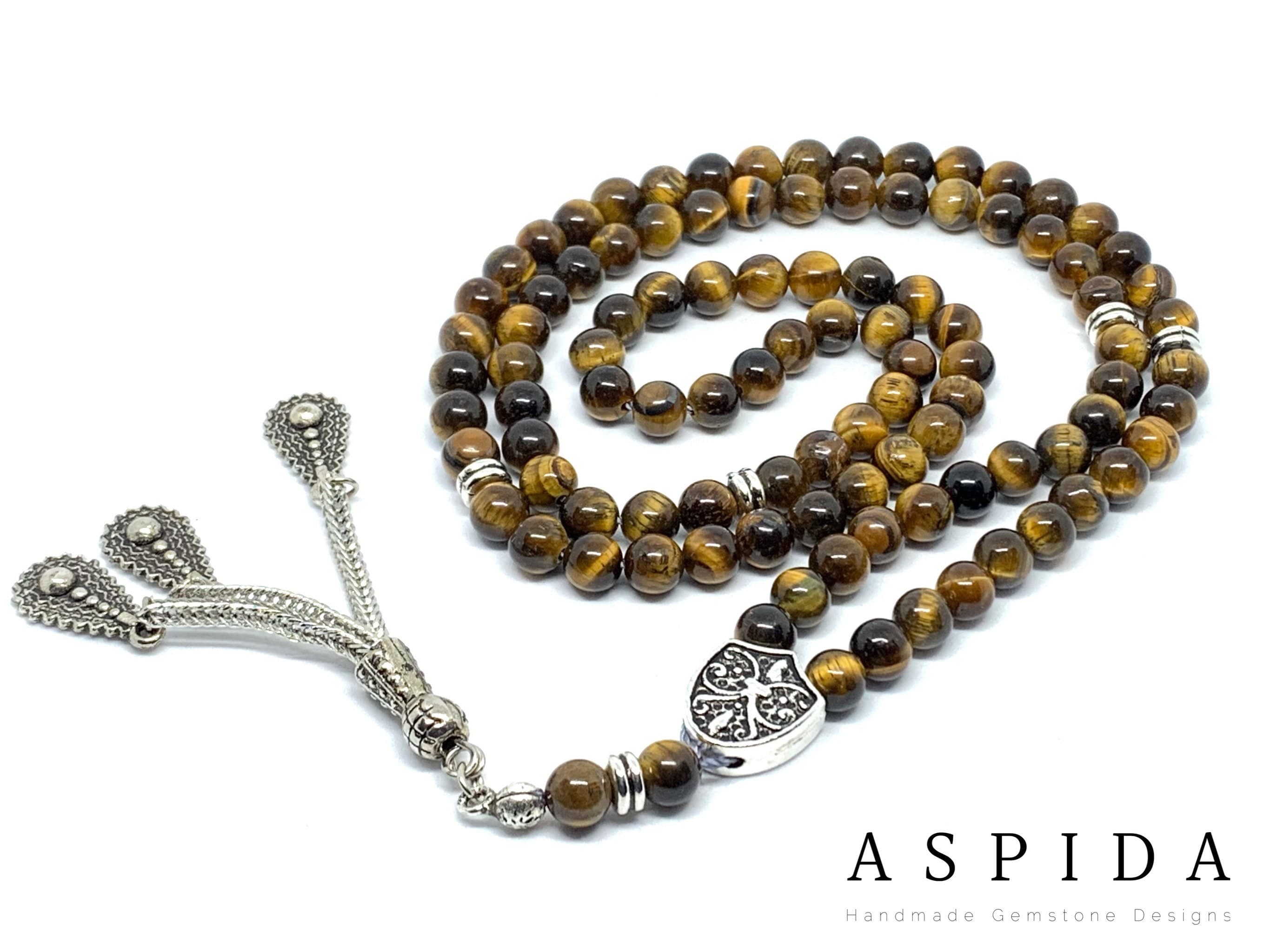 Real Tiger Eyes Gemstone, Islamic Prayer 99 Beads, Tasbih, Tesbih, Misbaha, Tasbeeh, Sibha, Rosary, Tasbih 99, Tasbih Personalized 6mm, Prem - image 4