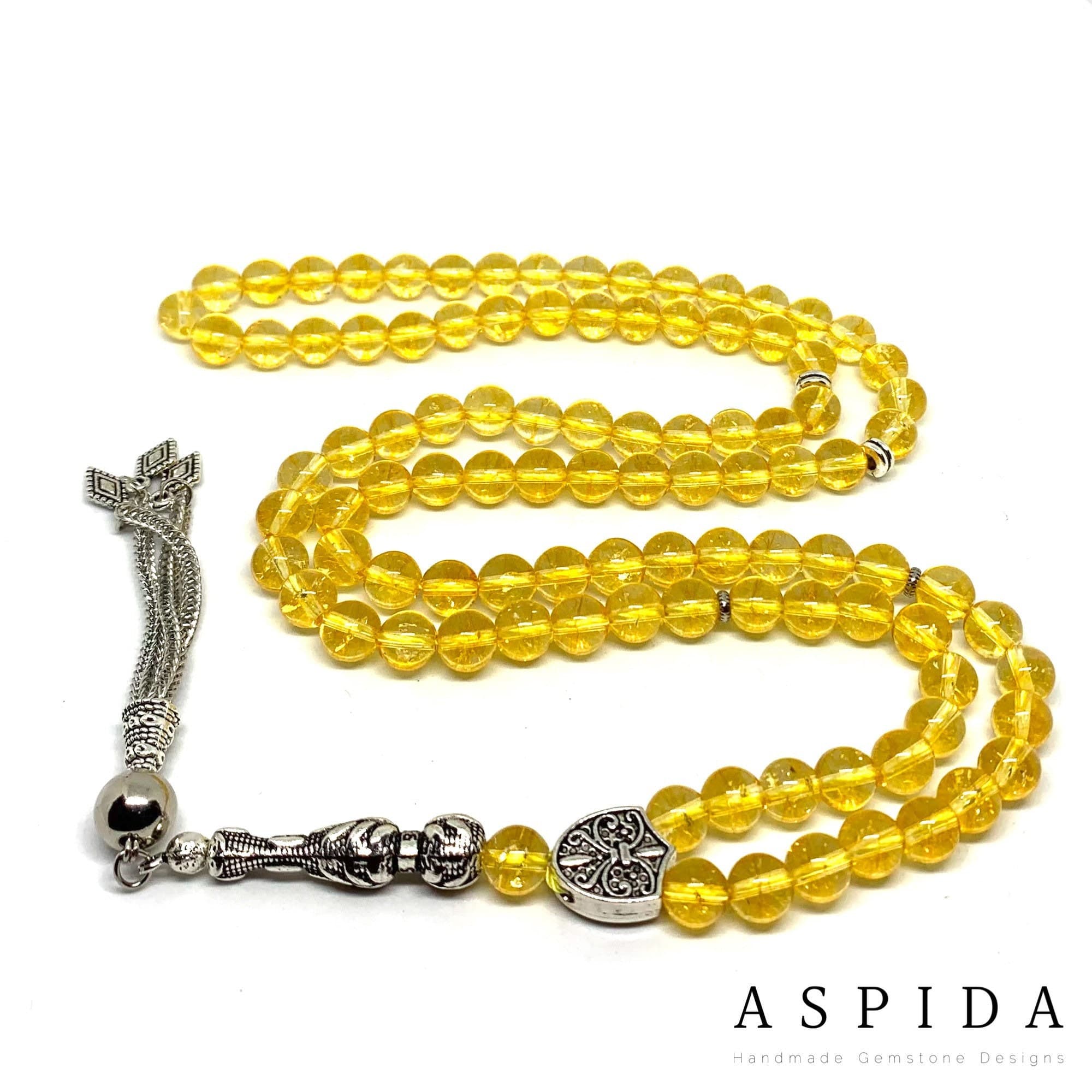 Real Citrine Gemstone, Islamic Prayer 99 Beads, Tasbih, Tesbih, Misbaha, Tasbeeh, Sibha, Rosary, Tasbih 99, Tasbih Personalized 8 mm, - image 3