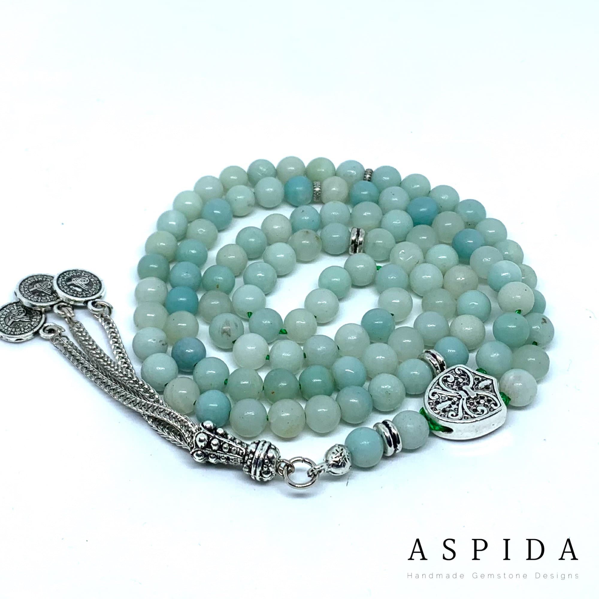 Real Amazonite Gemstone, Islamic Prayer 99 Beads, Tasbih, Tesbih, Misbaha, Tasbeeh, Sibha, Rosary, Tasbih 99, Tasbih Personalized 6mm, - image 4