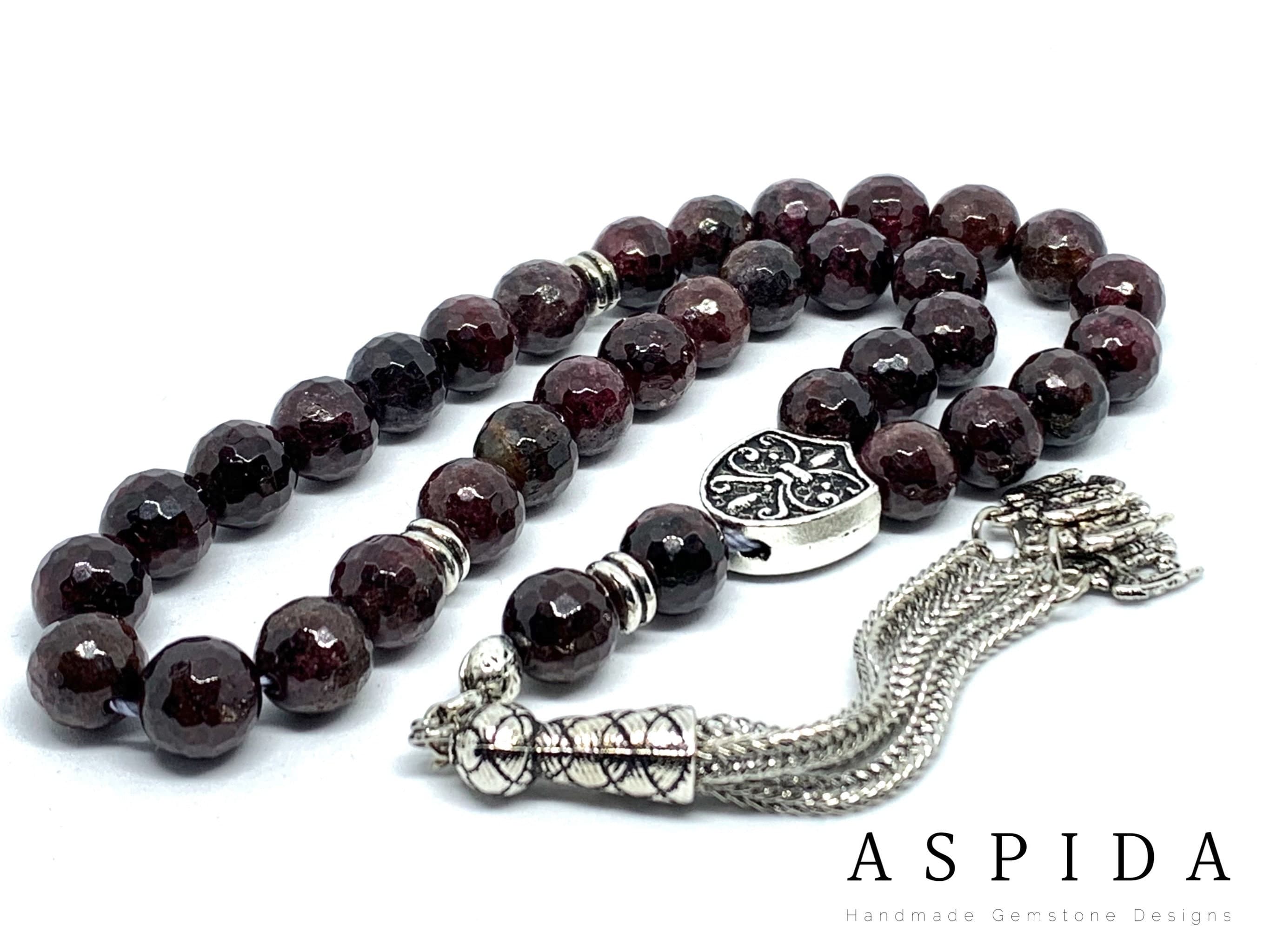 Real Red Garnet  Natural Crystal Gemstone Personalized Tasbih 33, Prayer Beads, Tesbih, Misbaha, Tasbeeh, Sibha, Rosary, Premium Quality - image 3
