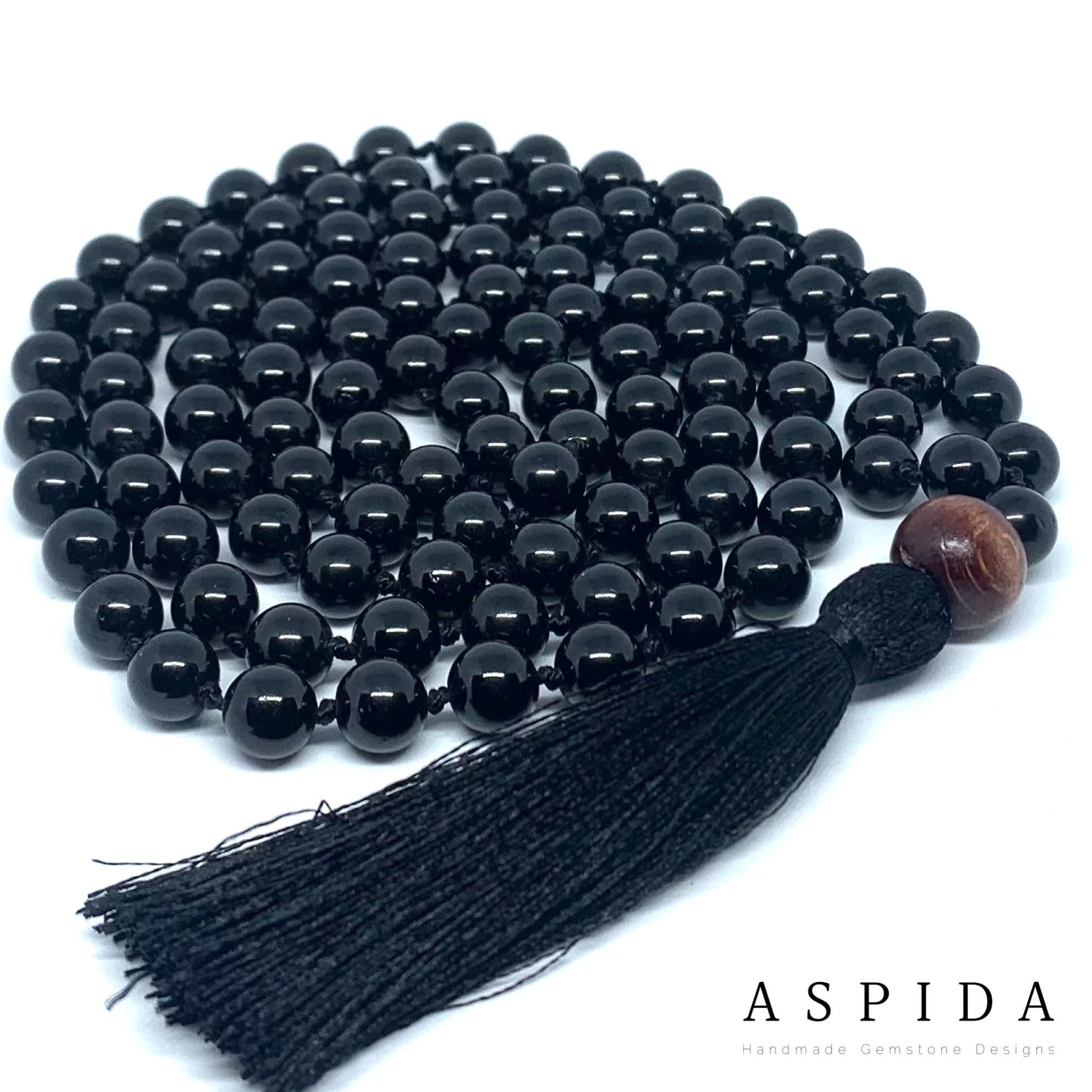 Real Tourmaline Gemstone Mala Spiritual Necklace, Hand Knotted 108 Mala Beads, 108 Mala Beads, Mala Necklace, JapaMala, Meditation Mala - image 4