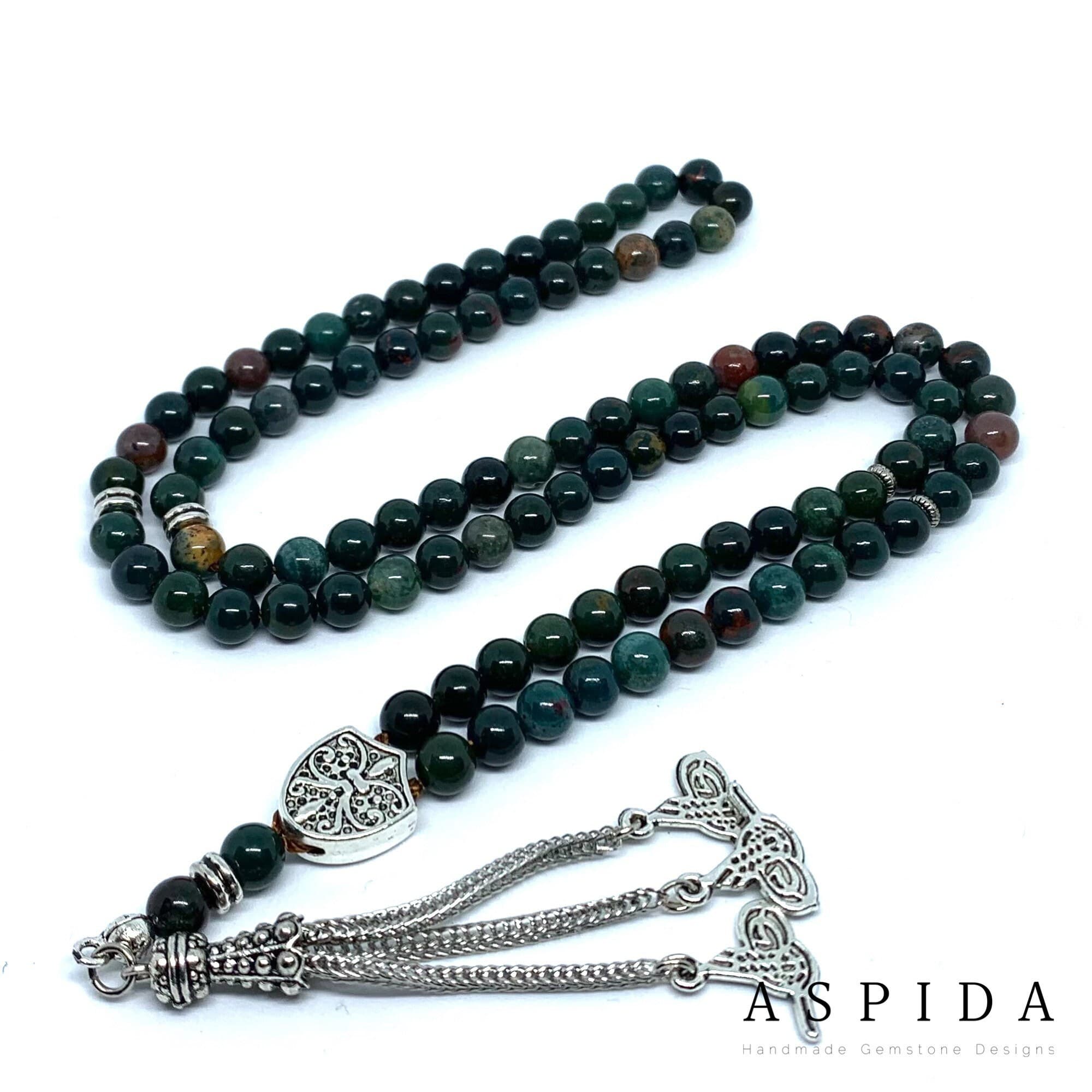 Real Bloodstone Gemstone, Islamic Prayer 99 Beads, Tasbih, Tesbih, Misbaha, Tasbeeh, Sibha, Rosary, Tasbih 99, Tasbih Personalized 6mm,