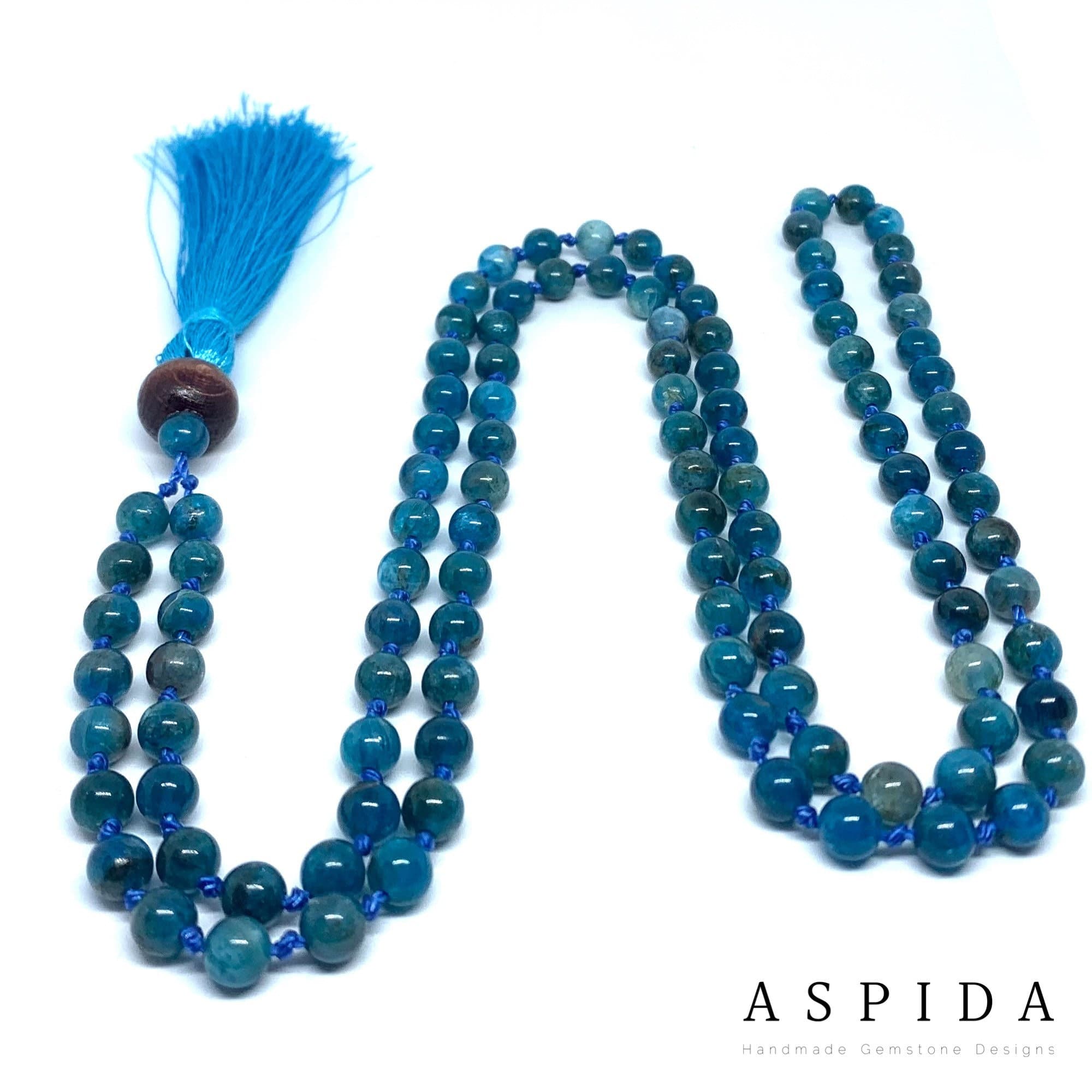 Real Apatite Gemstone Mala Spiritual Necklace 6mm , Hand Knotted 108 Mala Beads, 108 Mala Beads, Mala Tassel Necklace, Japa Mala, Meditation - image 4