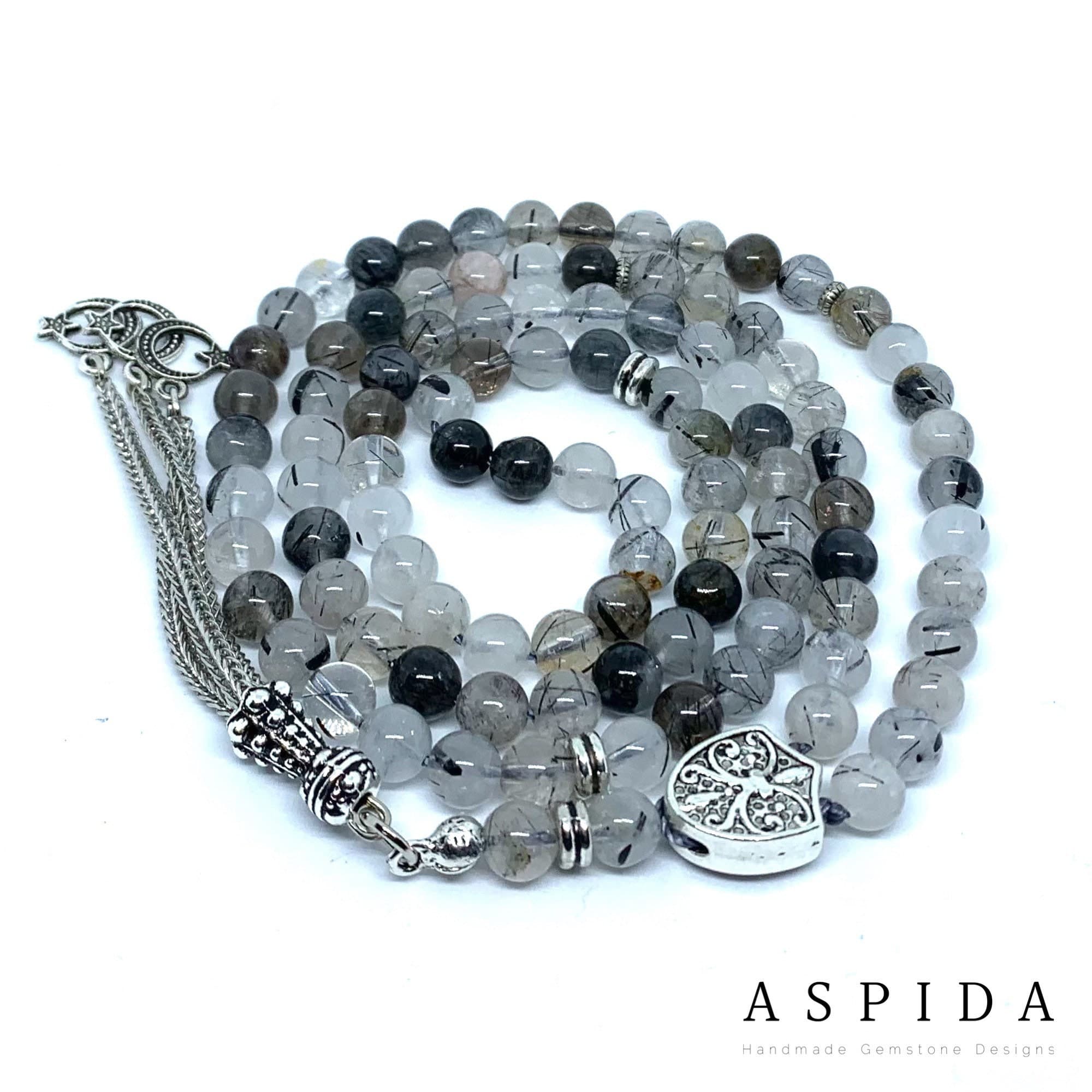 Real Rutile Quartz Gemstone, Islamic Prayer 99 Beads, Tasbih, Tesbih, Misbaha, Tasbeeh, Sibha, Rosary, Tasbih 99, Tasbih Personalized 6mm, - image 5