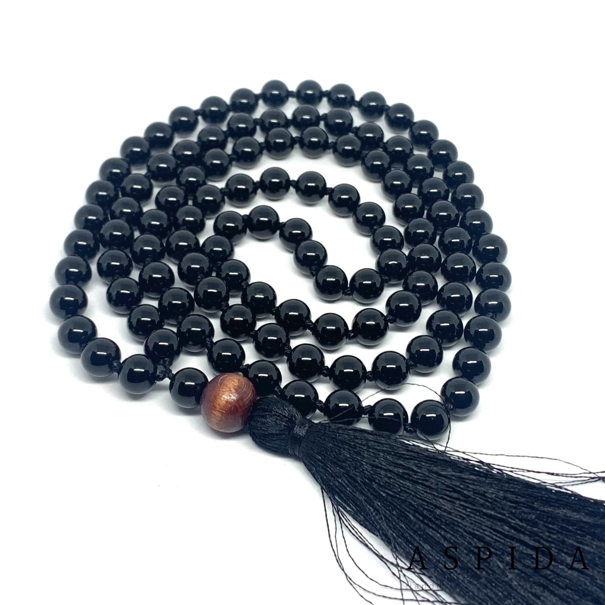 Real Onyx Gemstone Mala Spiritual Necklace, Hand Knotted 108 Mala Beads, 108 Mala Beads, Mala Tassel Necklace, Japa Mala, Meditation Mala - image 4