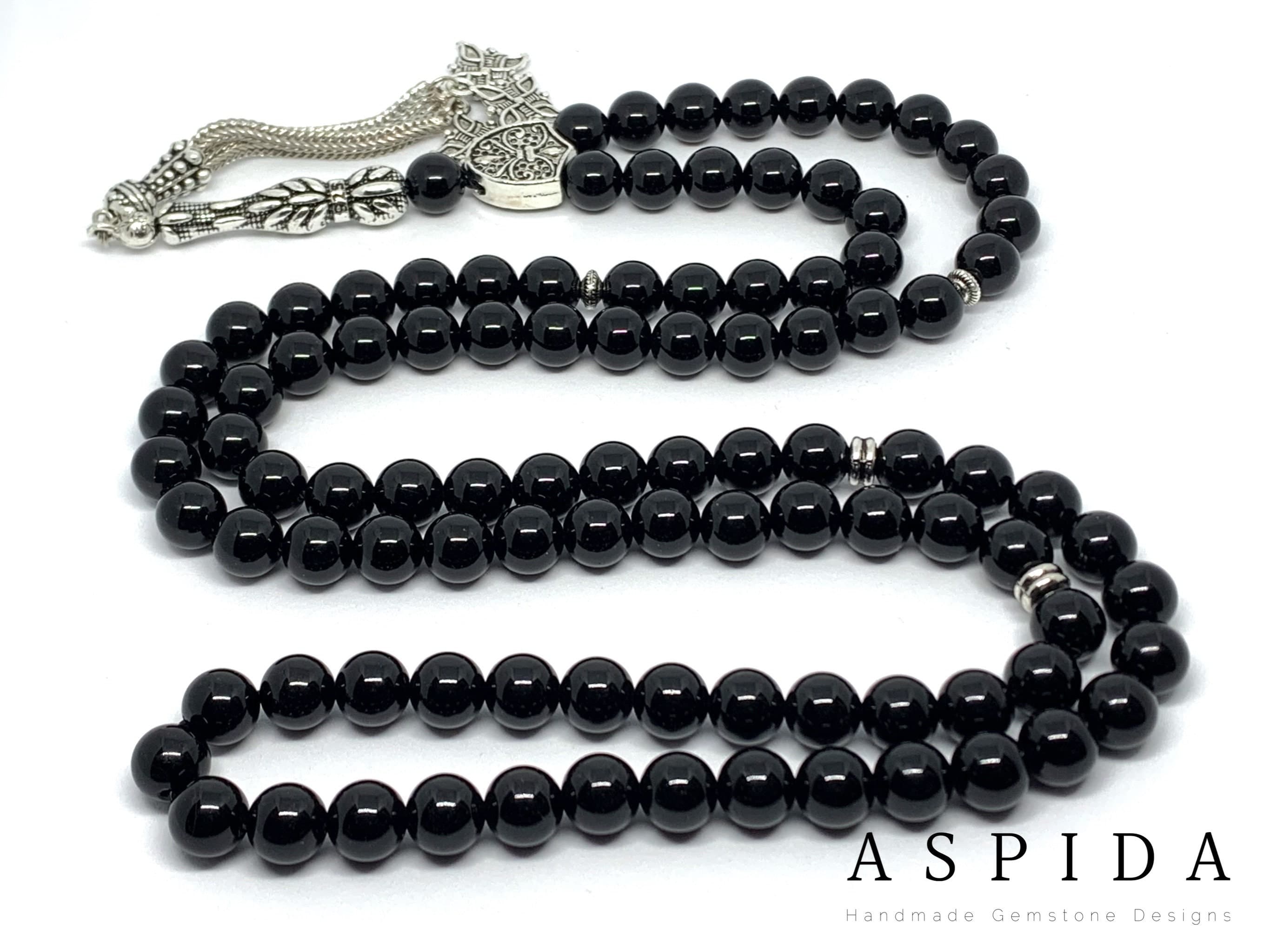 Real Black Onyx  Natural Crystal Gemstone Personalized Tasbih 99, Prayer Beads, Tesbih, Misbaha, Tasbeeh, Sibha, Rosary, Eid Gift, Premium - image 4