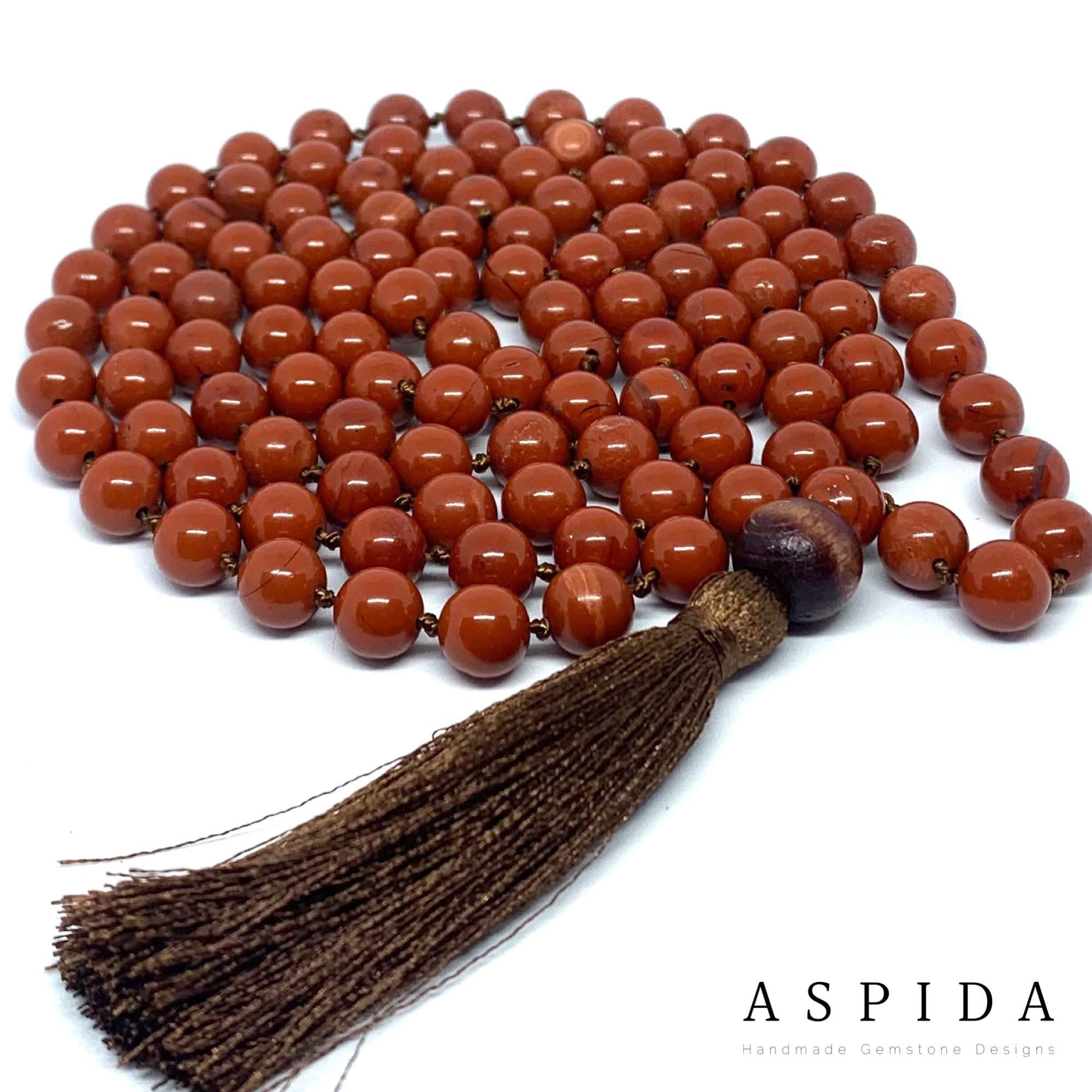 Real Jasper Gemstone Mala Spiritual Necklace, Hand Knotted 108 Mala Beads, 108 Mala Beads, Mala Tassel Necklace, Japa Mala, Meditation Mala - image 4